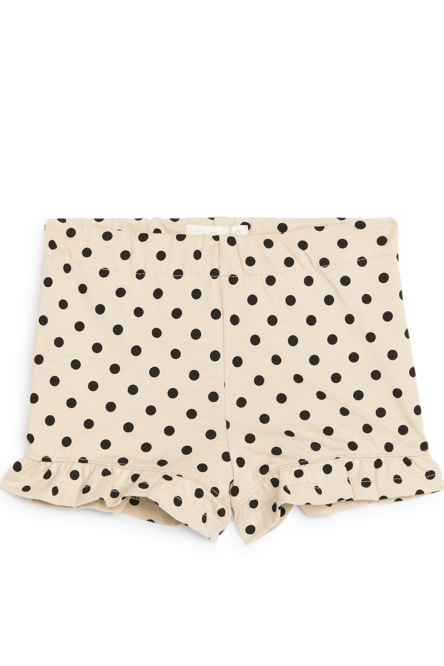 Frilled Jersey Shorts - Beige/Black/Lilac - 1