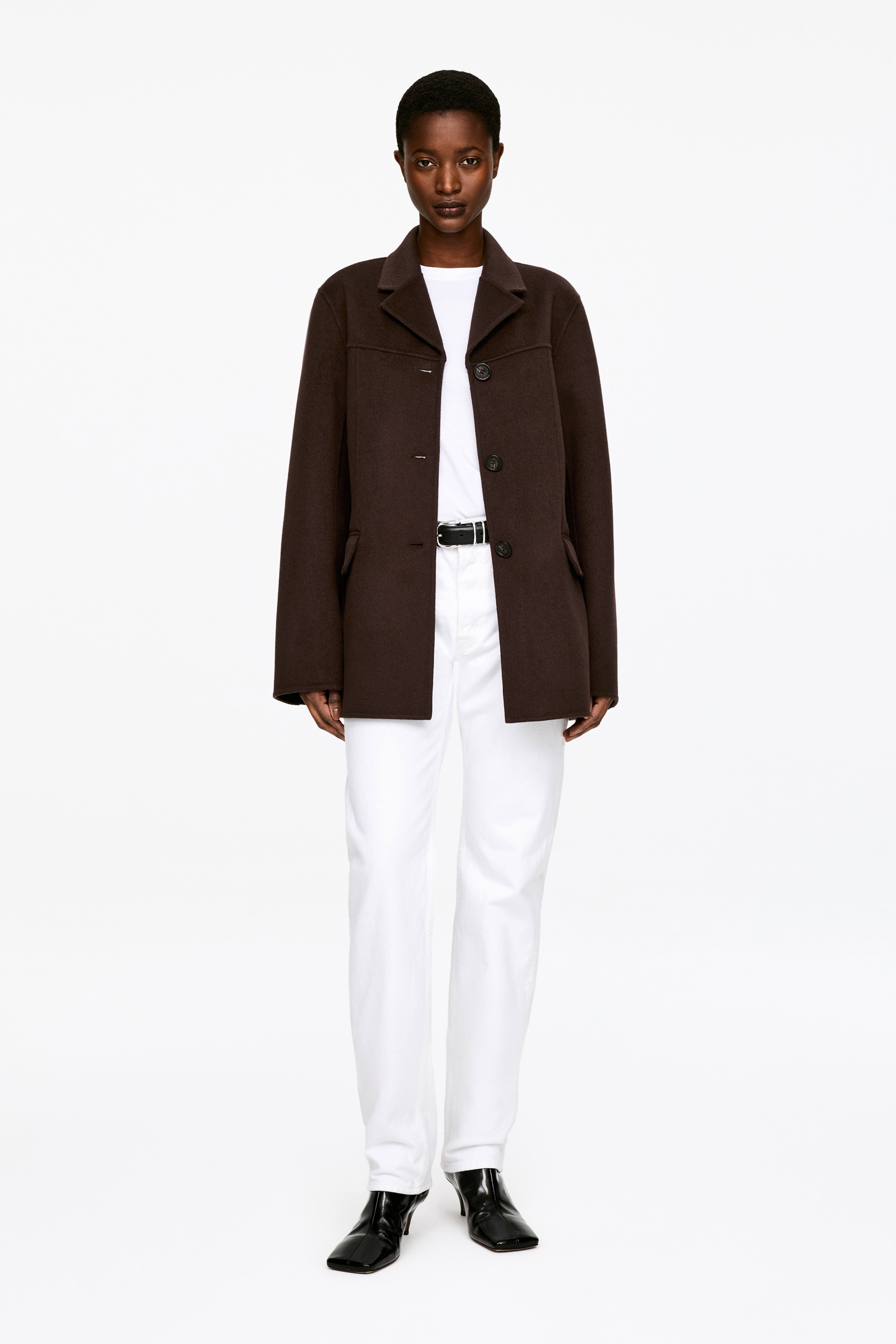 Blazer in tessuto doppiato di misto lana - Marrone