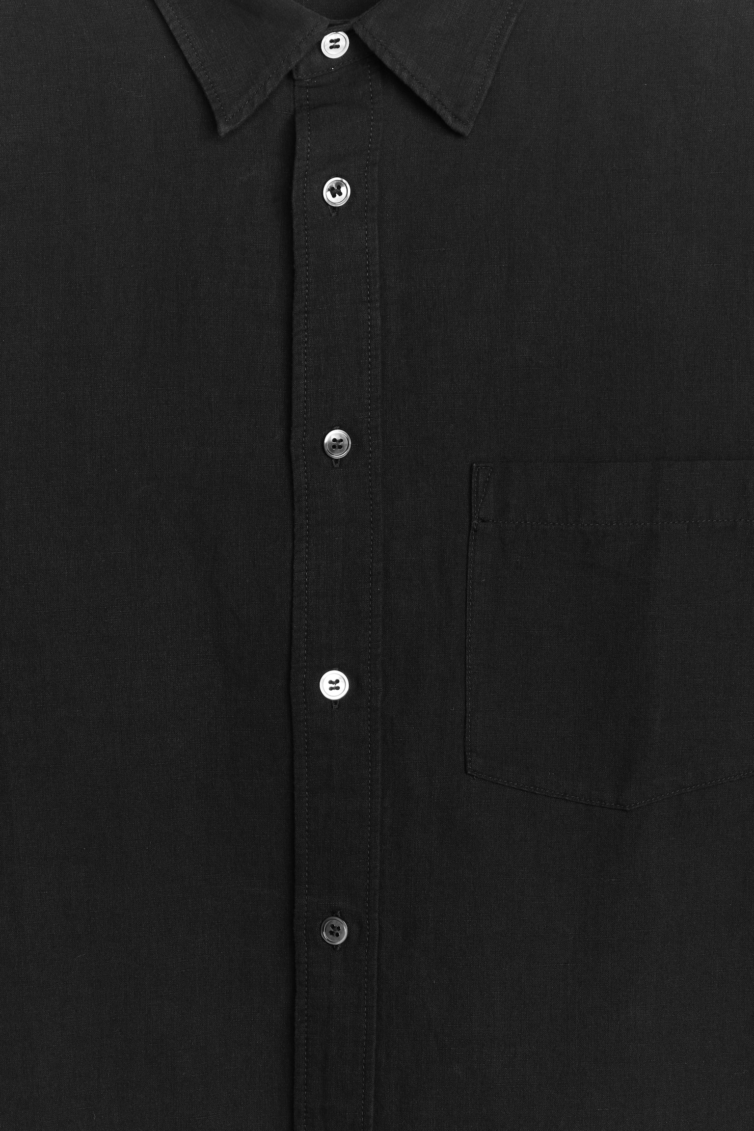 Relaxed Linen-Cotton Shirt - Black/Mole/Off White - 2