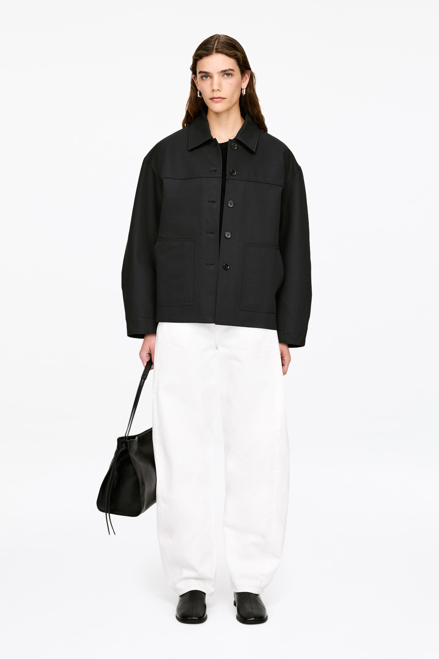 Strukturiertes Overshirt - Schwarz - 1