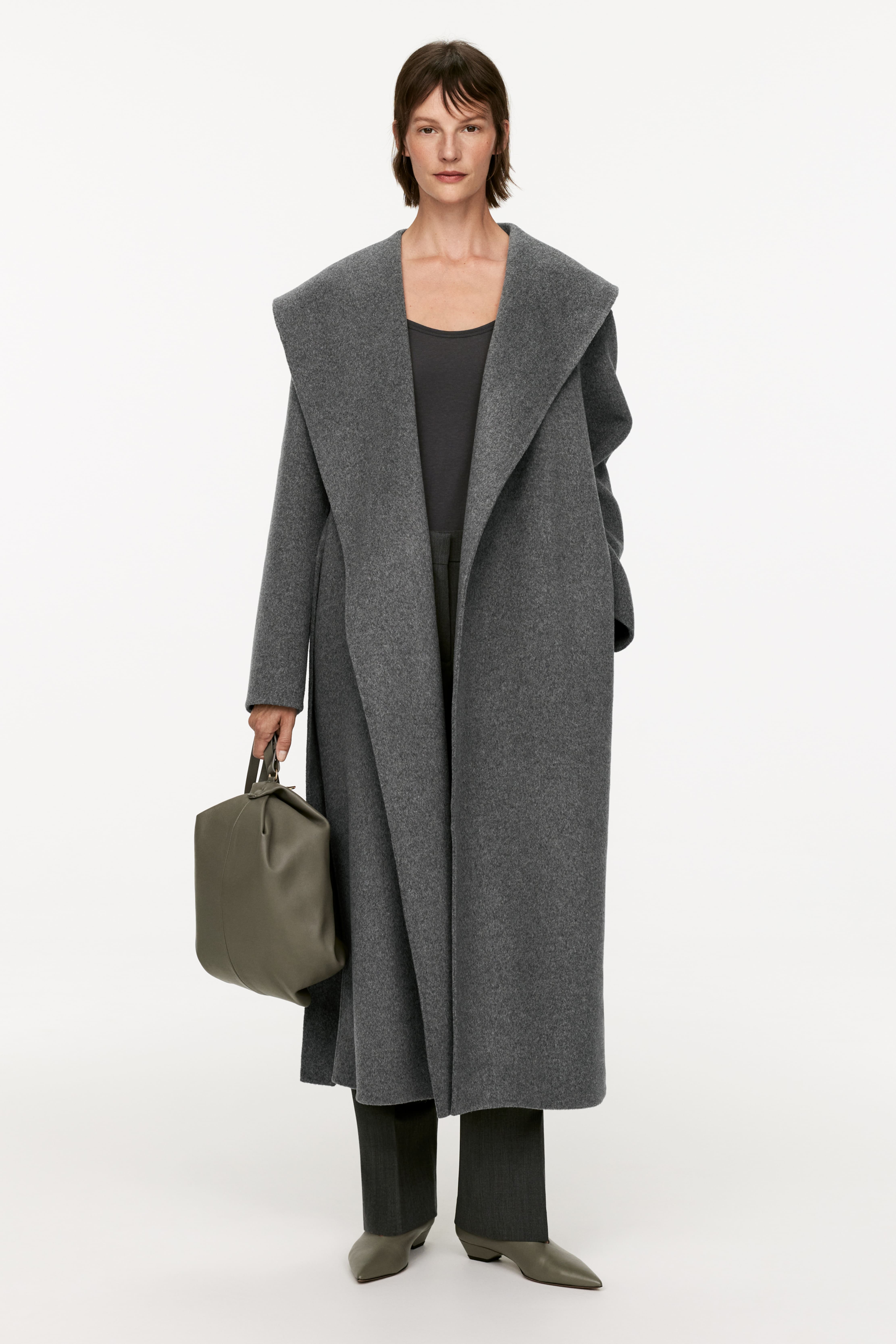 Shawl-Collar Coat - Grey - Ladies | H&M GB