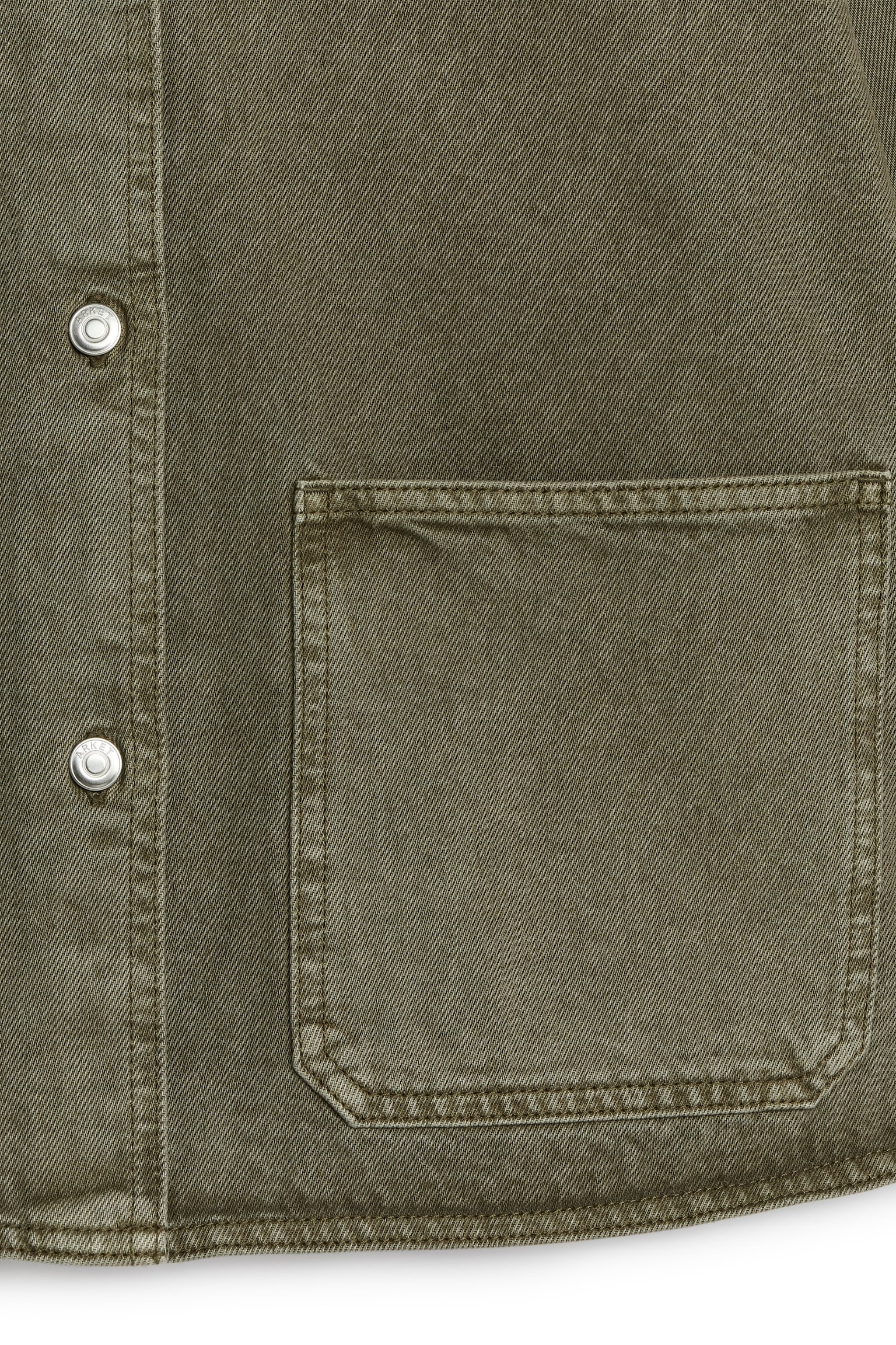 Garment-Dyed Denim Overshirt - Khaki/Garment-Dyed - 5