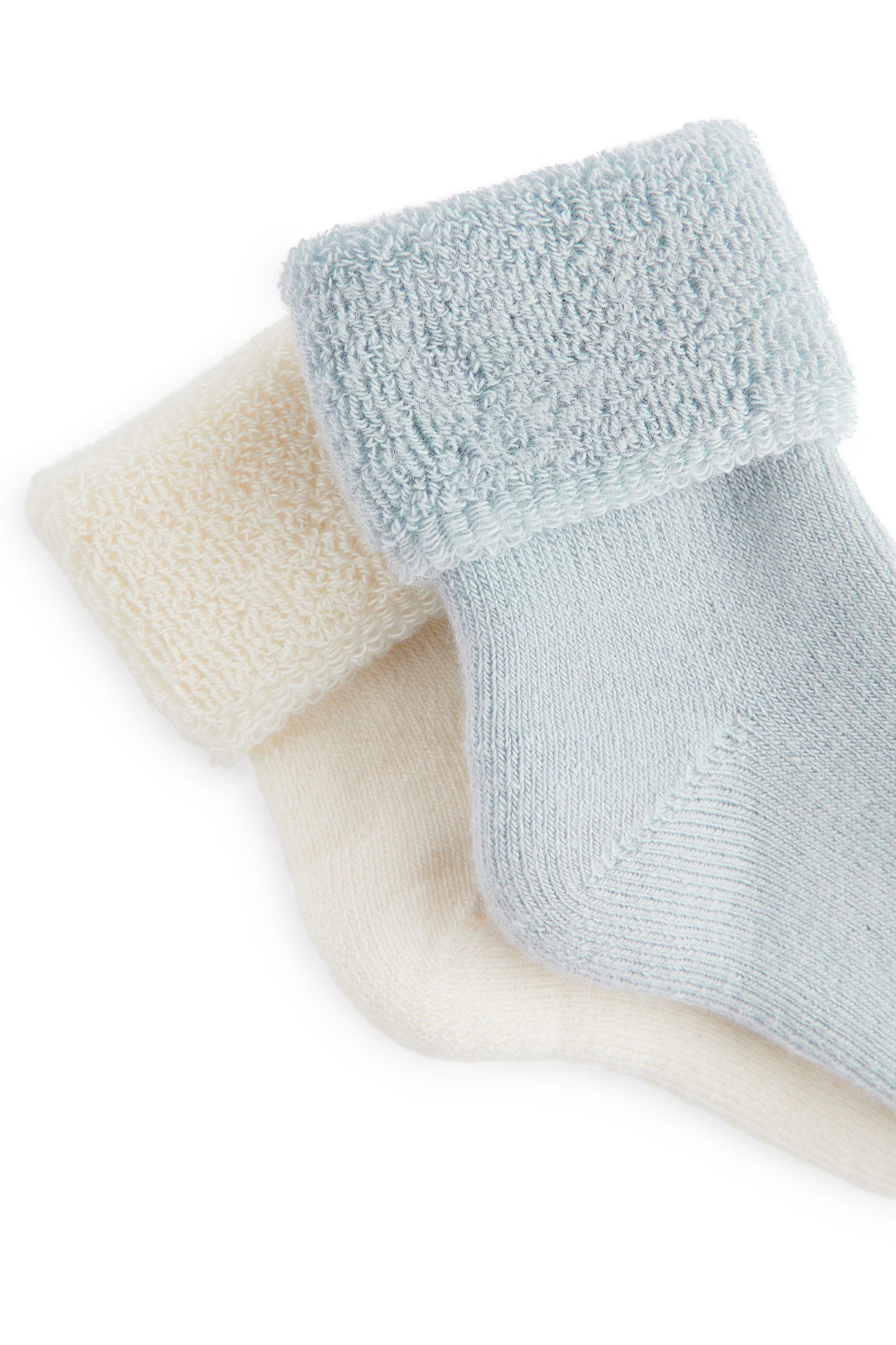 Terry Baby Socks - Dusty Blue/White/Beige/White - 2