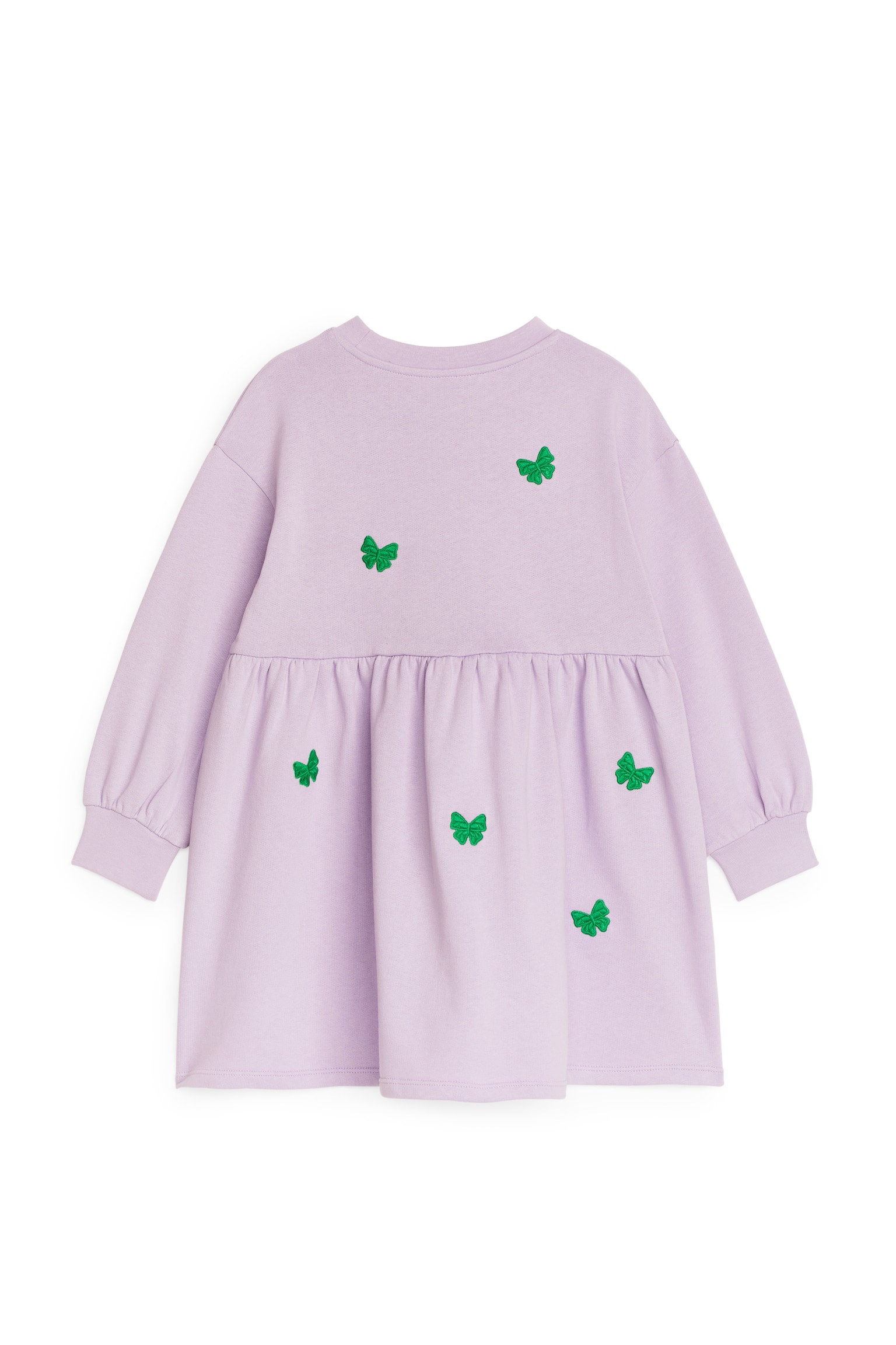 Embroidered Sweatshirt Dress - Lilac/Pink/Mushrooms/Lilac/Red Hearts - 4