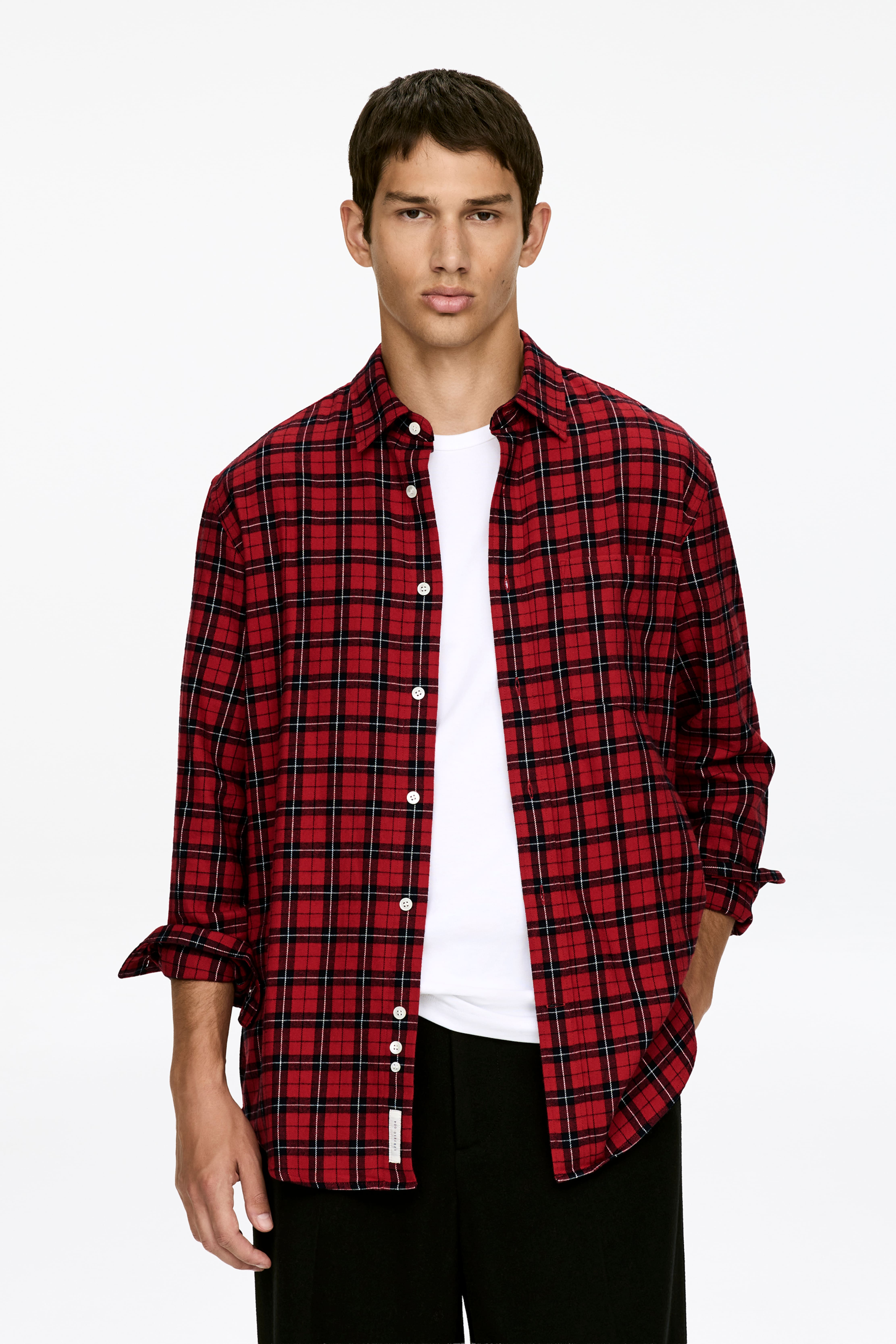 Flanellskjorta - Röd/svart