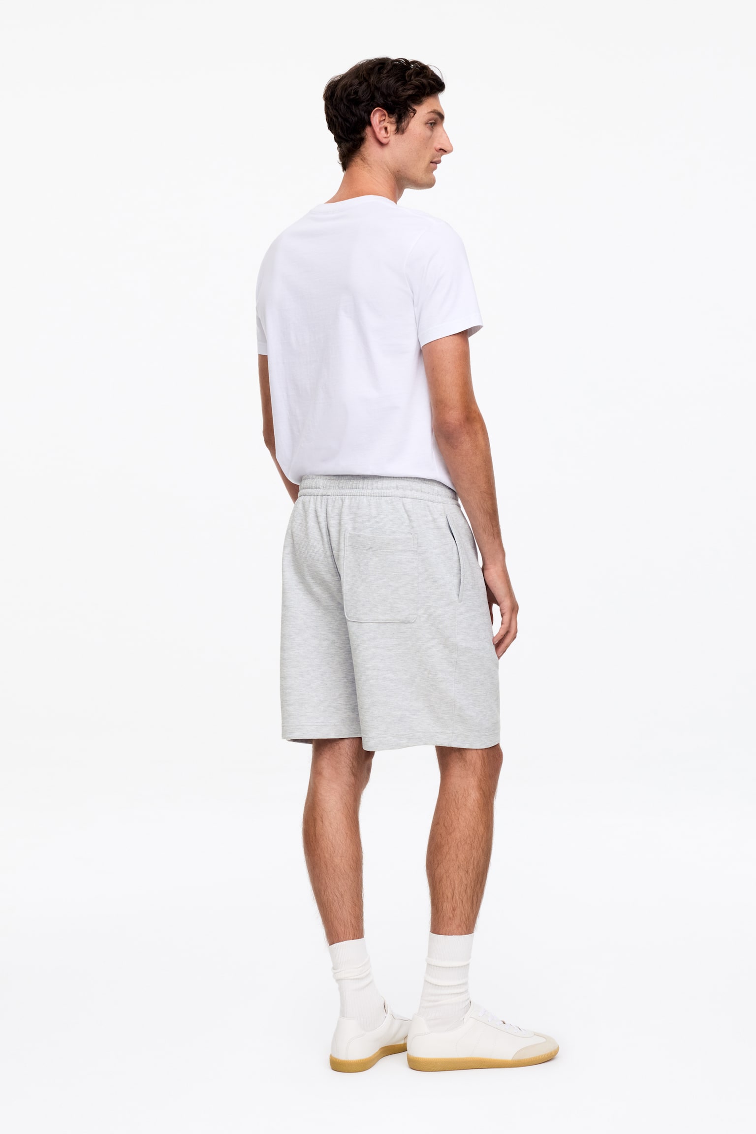 Bavlnené šortky - Svetlosivý melírovaný - 5