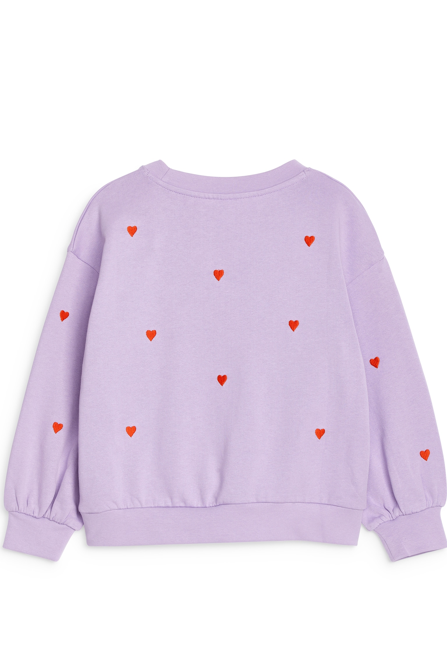 Embroidered Sweatshirt - Lilac/Red hearts - 3