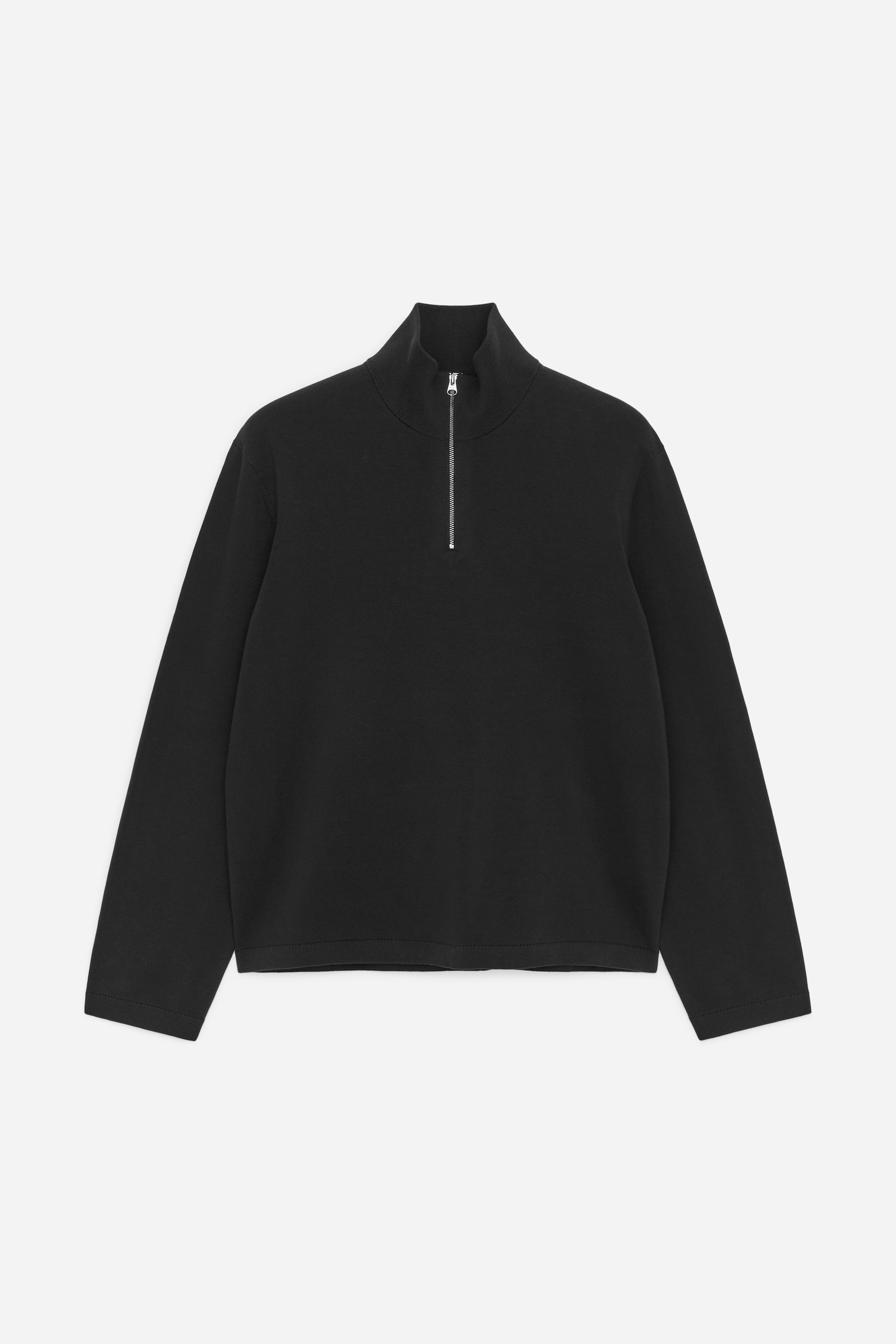 Maglione con mezza cerniera - Nero/Verde kaki