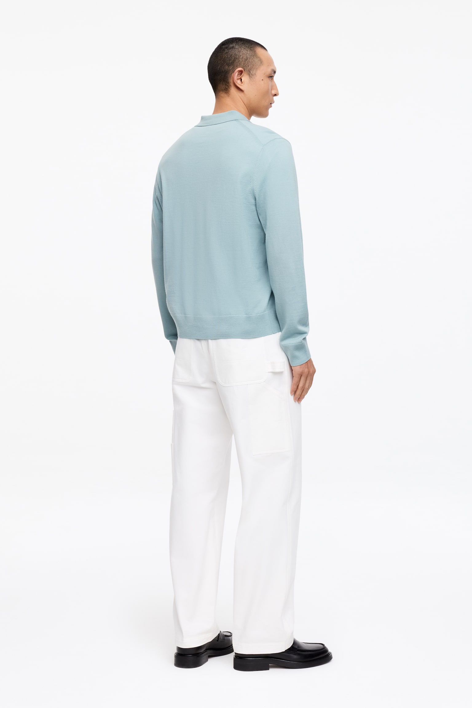 Polotrui van merinoswol - Lichtblauw/Donkerbruin/Donkerblauw/Donkergroen/Grijs gemêleerd - 4