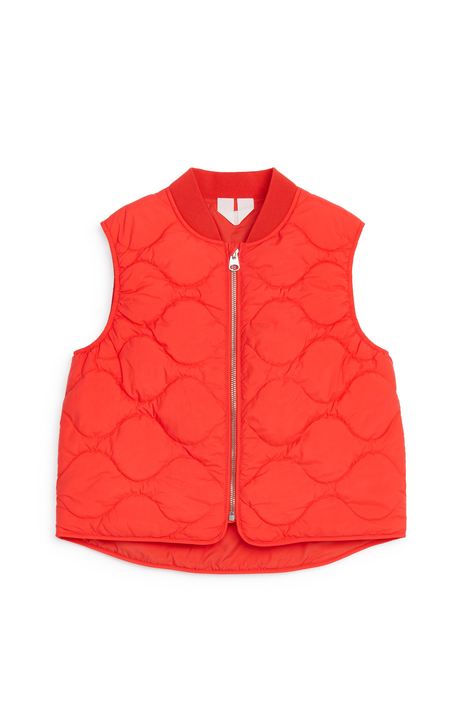 Quilted Vest - Bright Red - 1