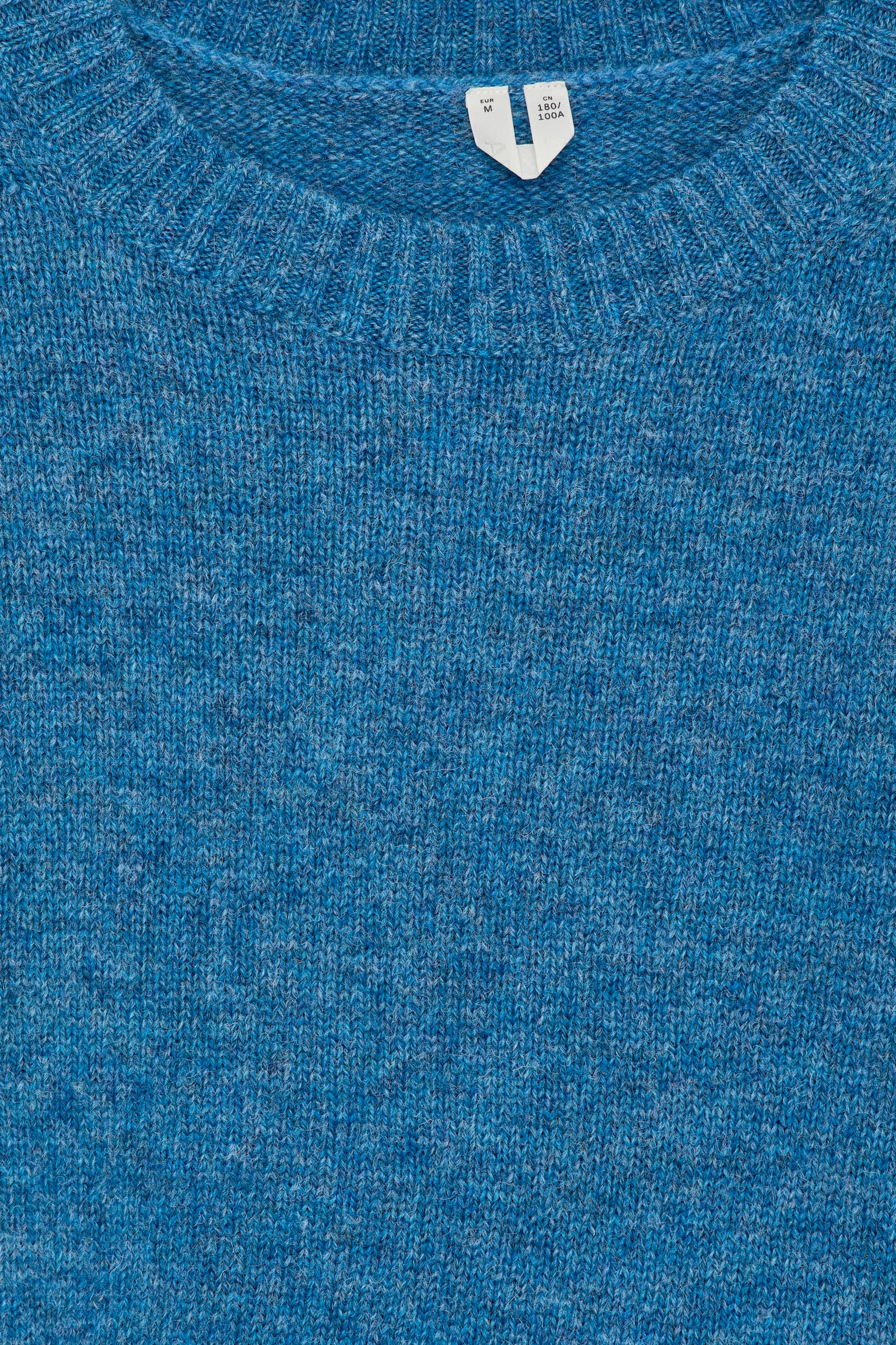 Crew-Neck Wool Jumper - Blue Melange/Off White/Red - 4