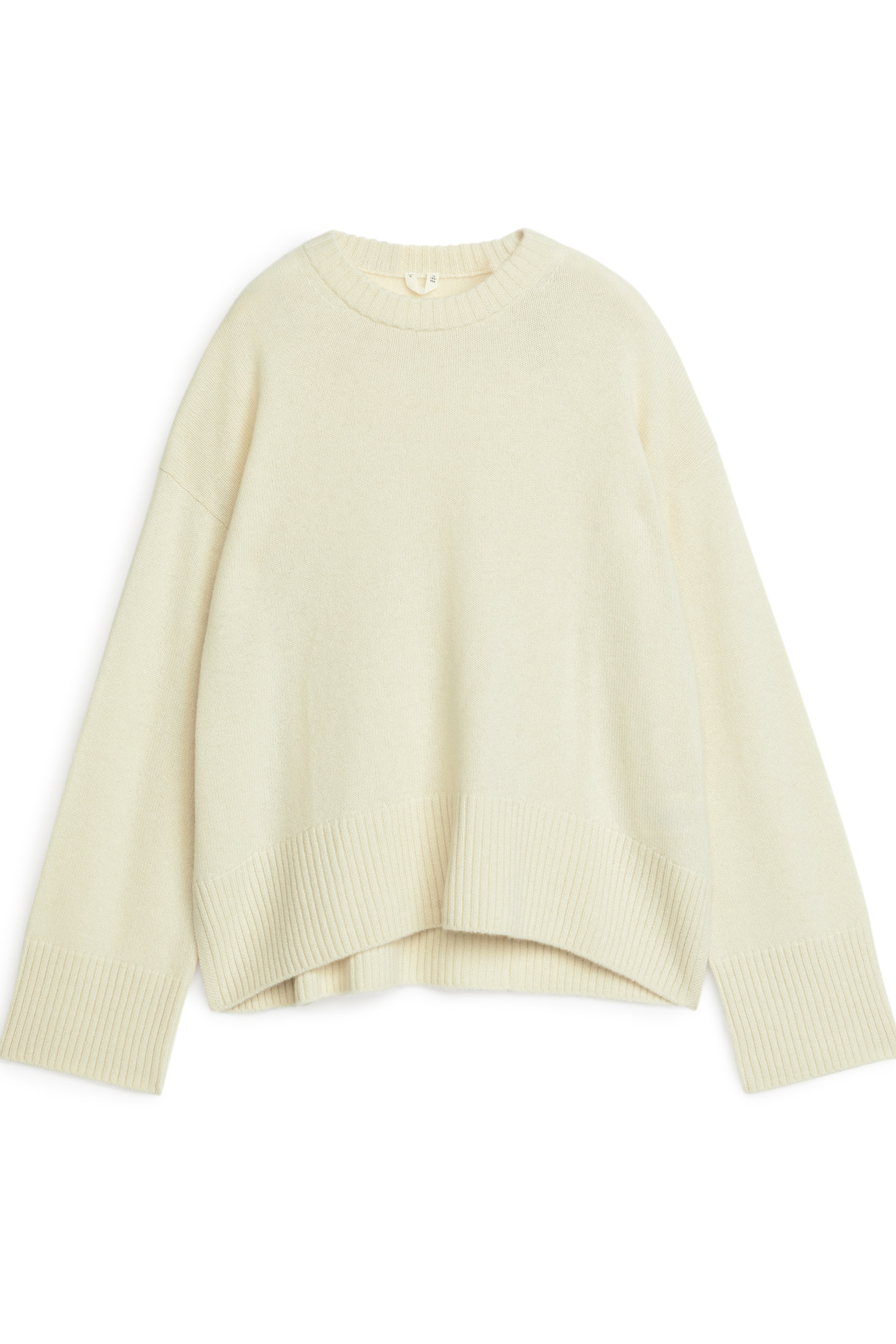 Relaxed Cashmere-Wool Jumper - Round neck - Long sleeve - Off-White ...