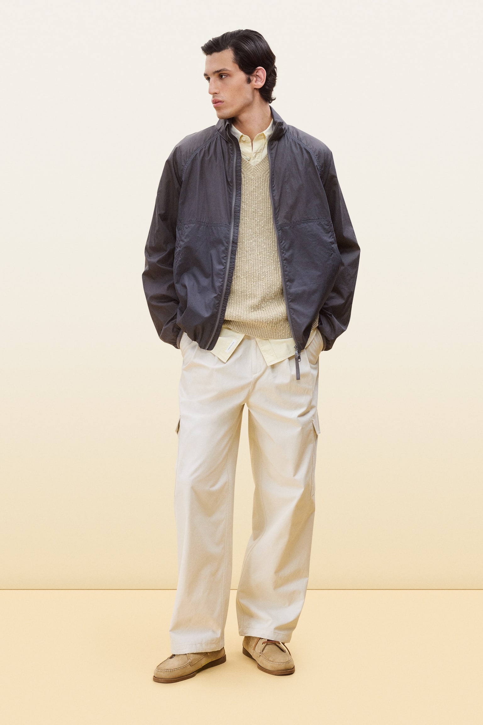 Slipover i bomull och linne - Beige - 4