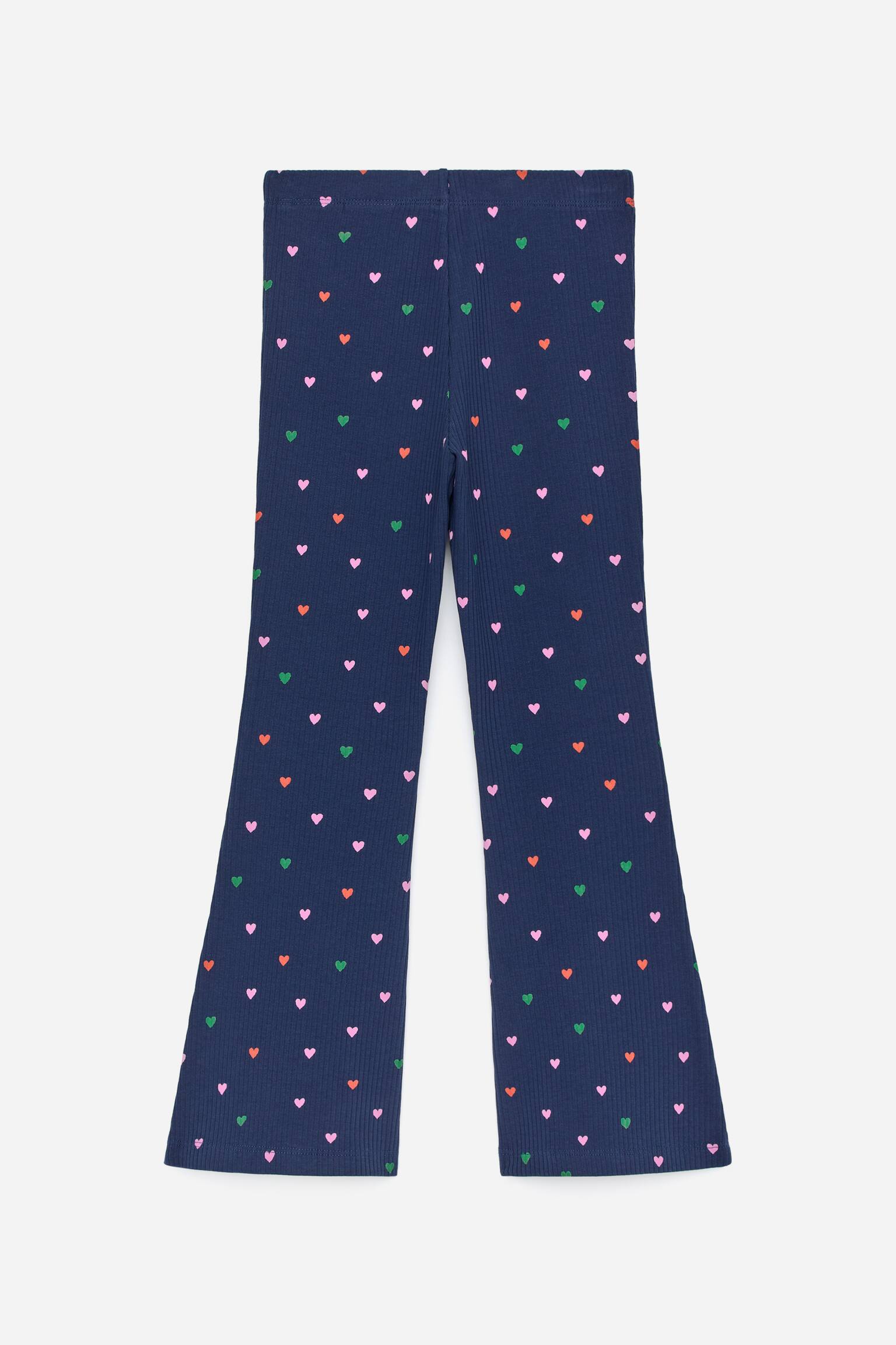 Ausgestellte gerippte Leggings - Blau/mehrfarbig/Schwarz/Beige/Schwarz/Graumeliert - 2