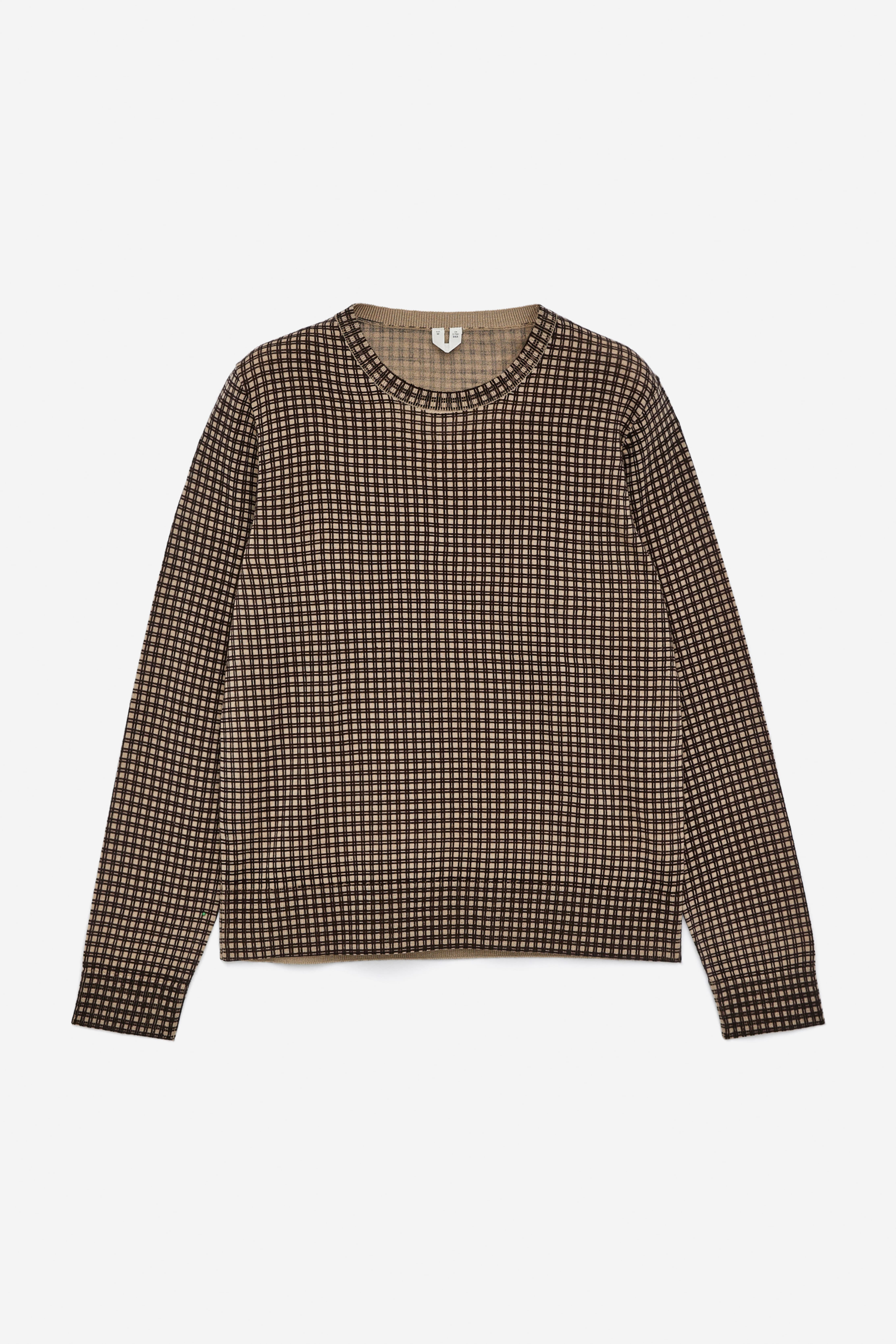 Maglione girocollo in lana - Beige/Nero