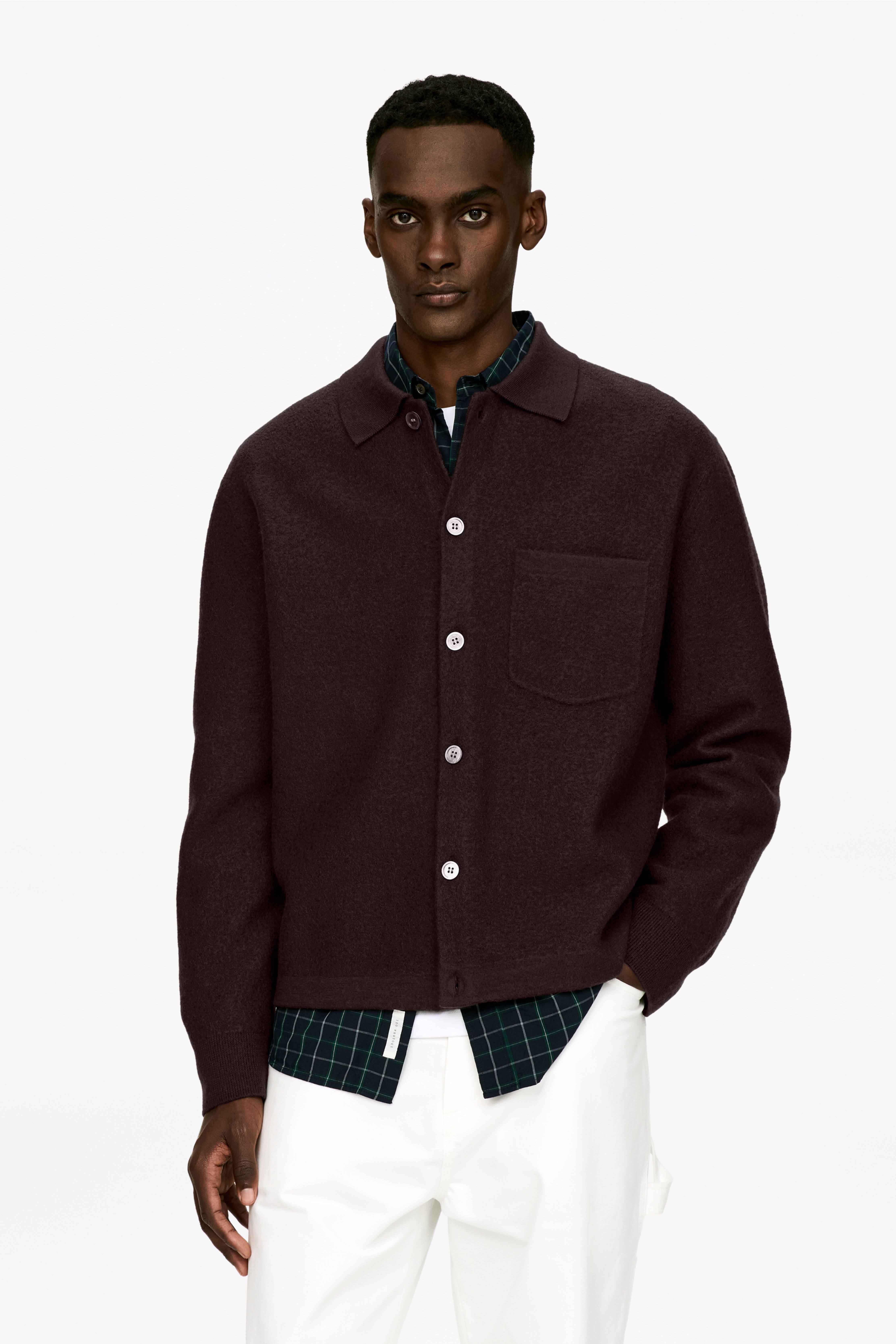 Kofta i kokt ull - Brun