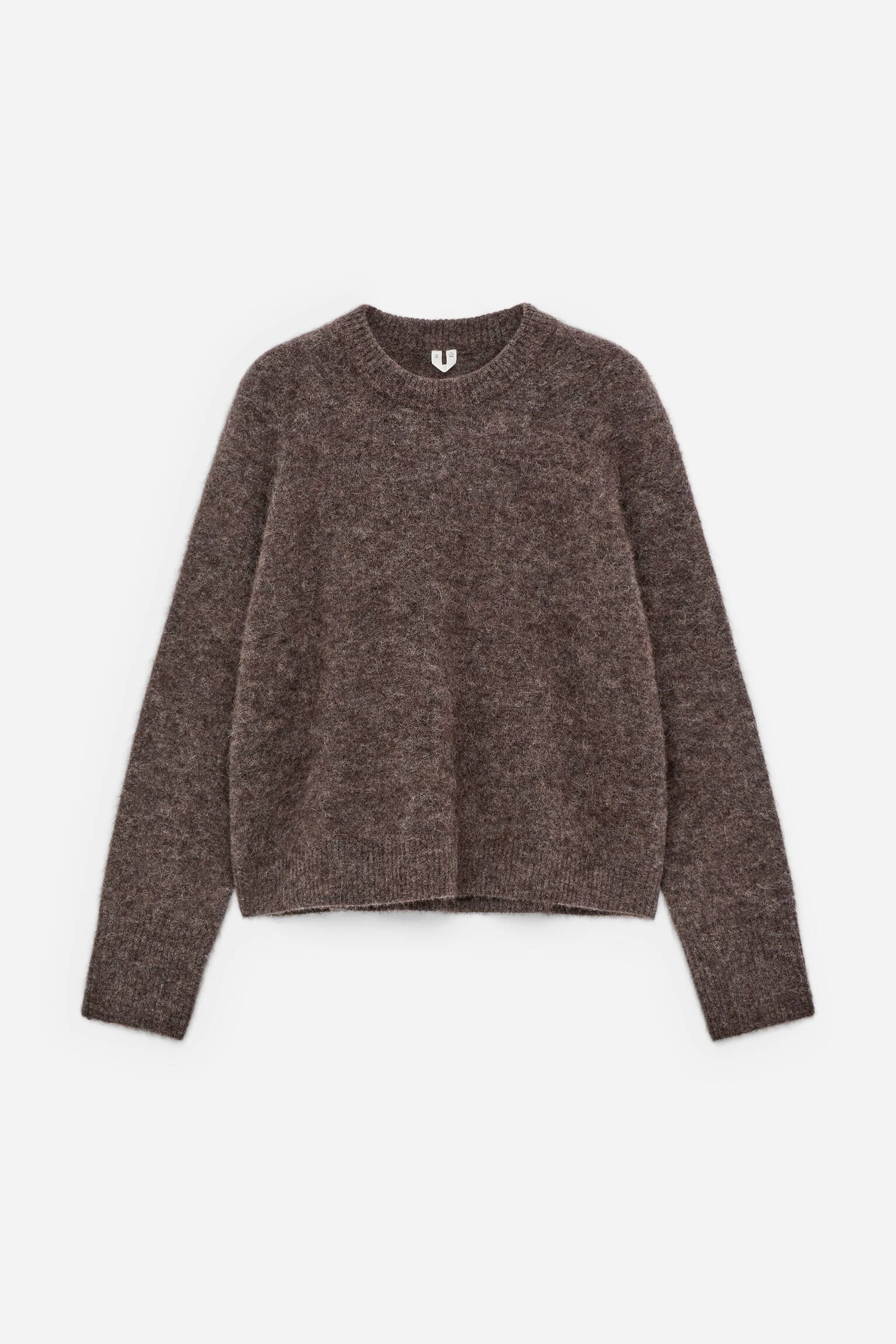 Pullover aus Alpakawolle und Wolle - Braun/Helles Taupe - 2