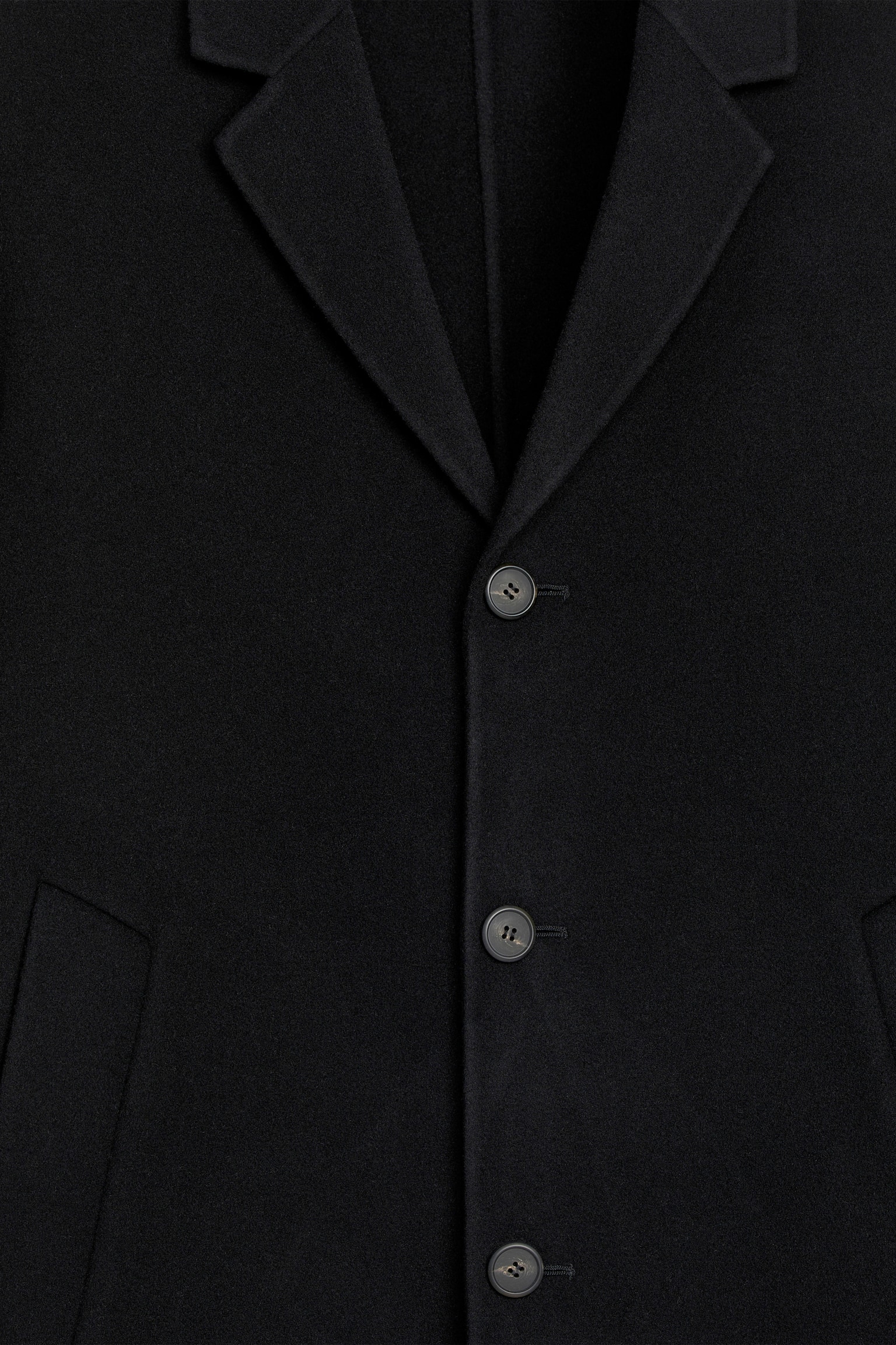 Relaxed Wool Topcoat - Black/Camel - 5