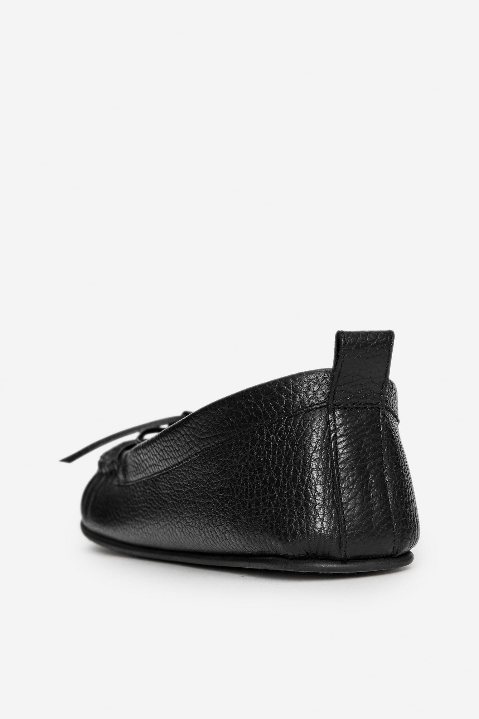 Moccasin Leather Loafers - Black - 5