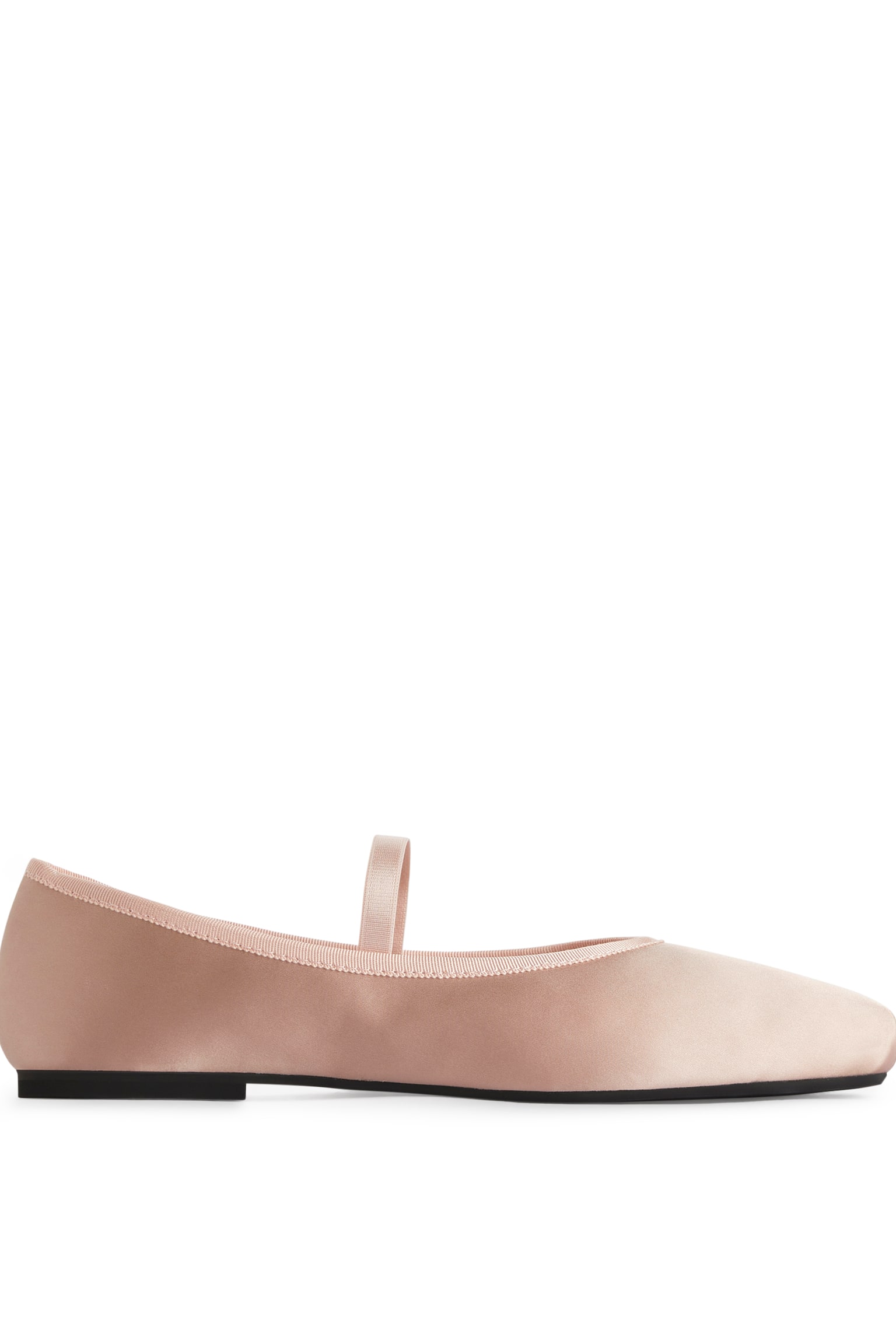 Satin Ballerinas - Dusty Pink/Dark Brown - 1