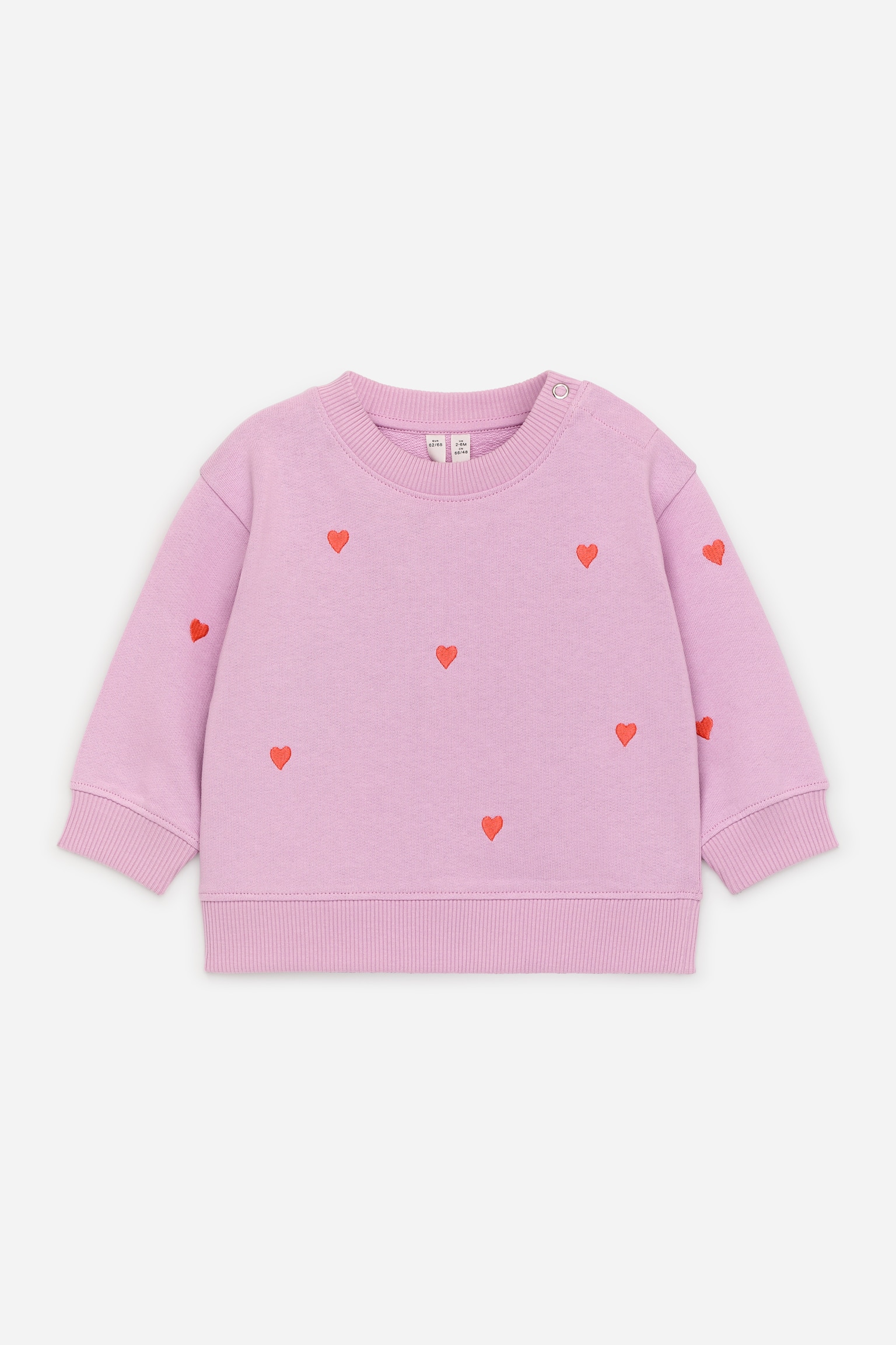 Hímzett pamut pulóver - Rózsaszín