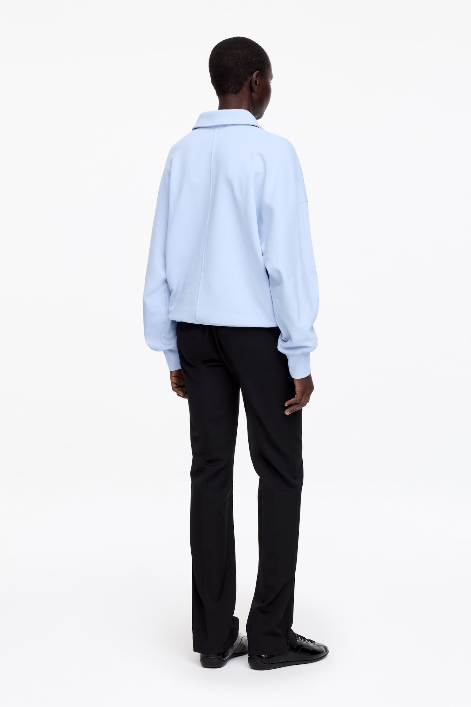 Sweat polo en tissu éponge - Bleu ciel/Marron foncé/Blanc cassé - 5