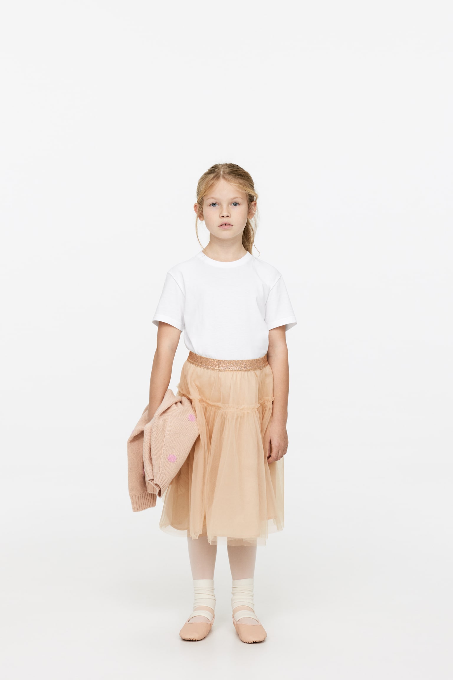 Tulle Skirt - Beige/Pink