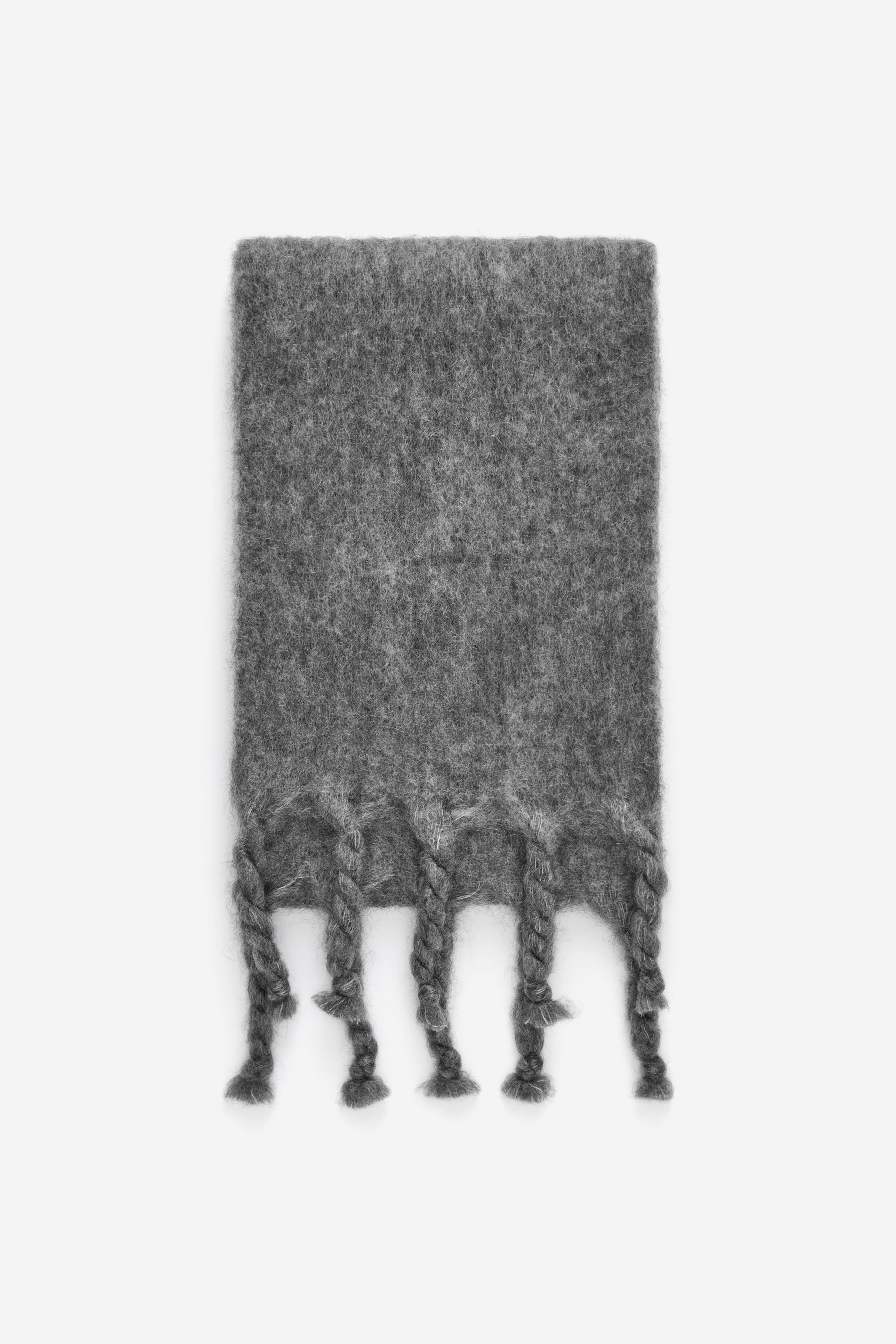 Schal aus Mohairwolle und Wolle - Grau