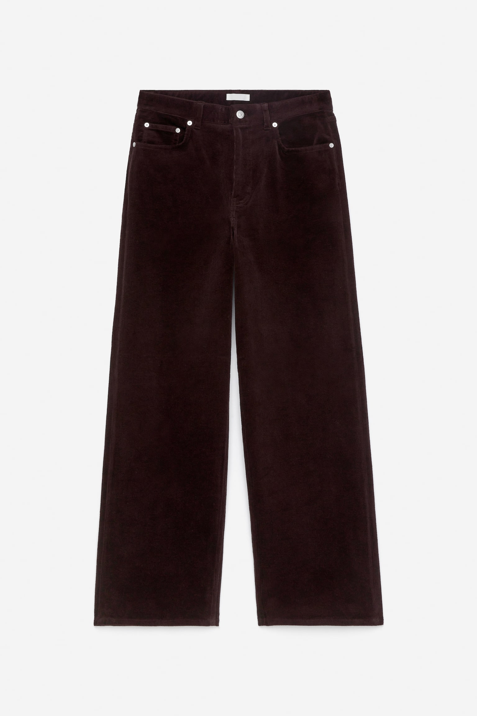 CORAL corduroy jeans met wijde pijpen - Donker bordeauxrood/Donker kakigroen/Gebroken wit - 2