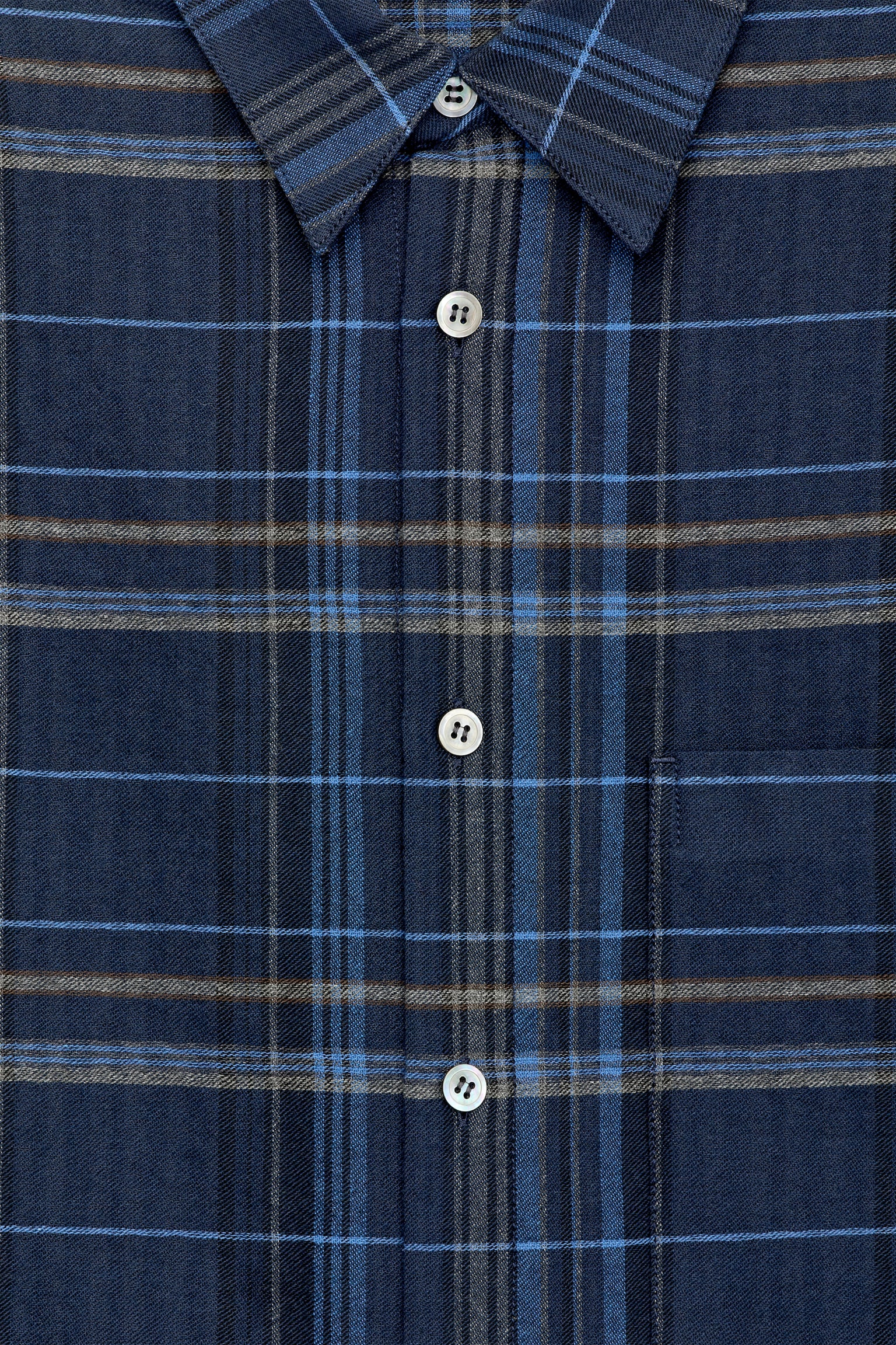 Lockeres Flanellhemd - Blau/Karos - 7