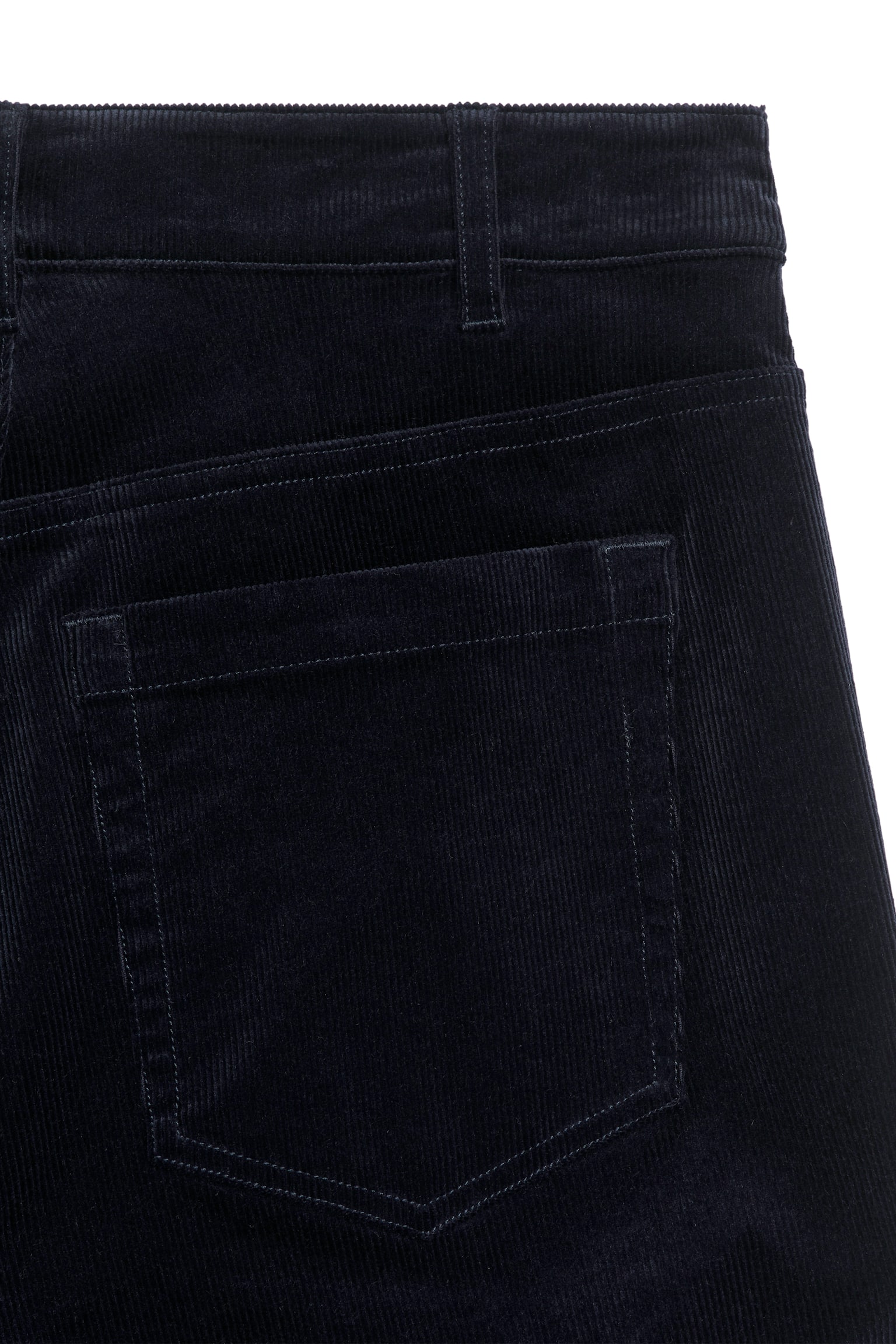 Flared Corduroy Trousers - Dark Blue - 3