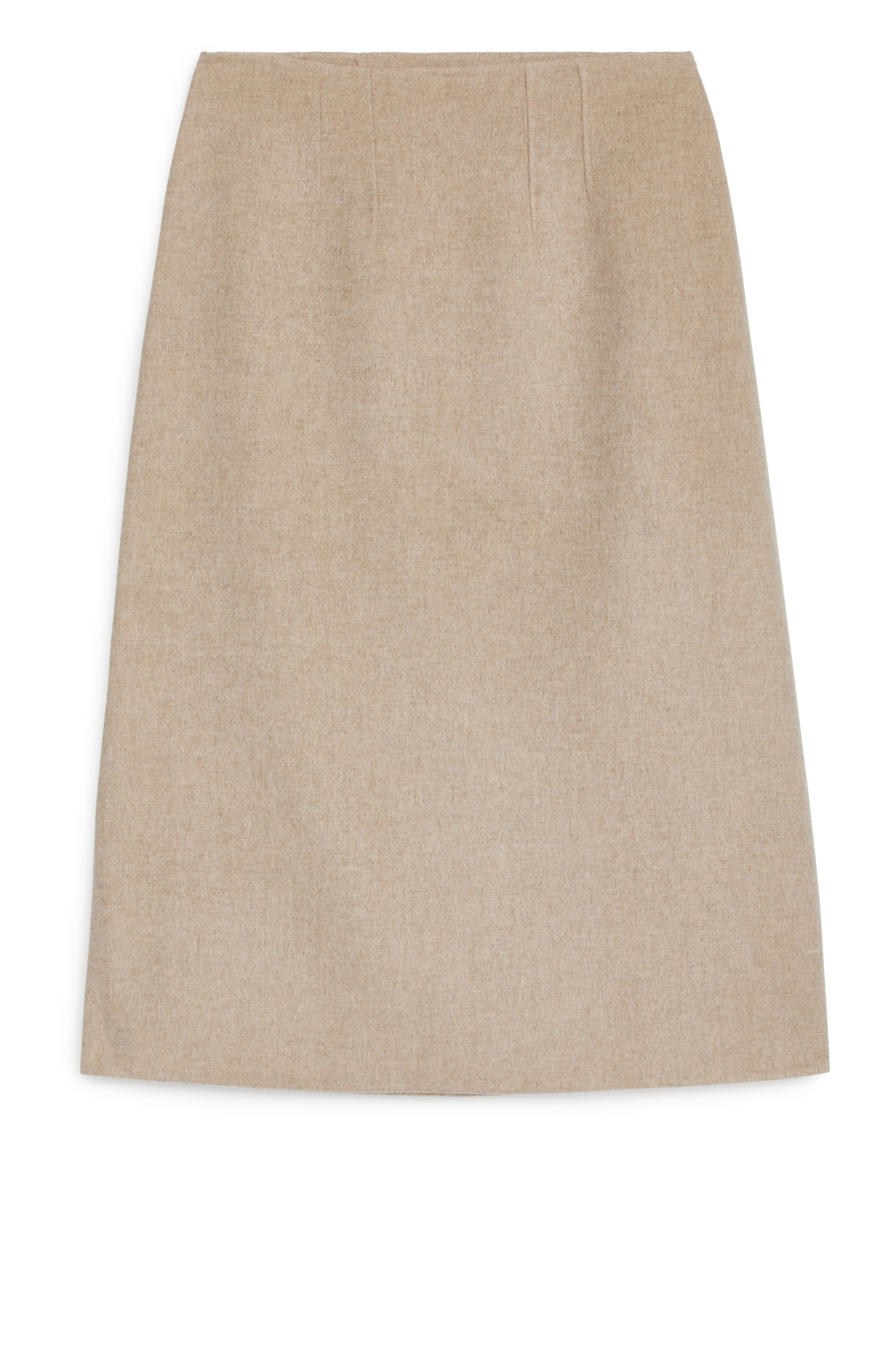 Double-Face Wool-Lyocell Skirt - Beige