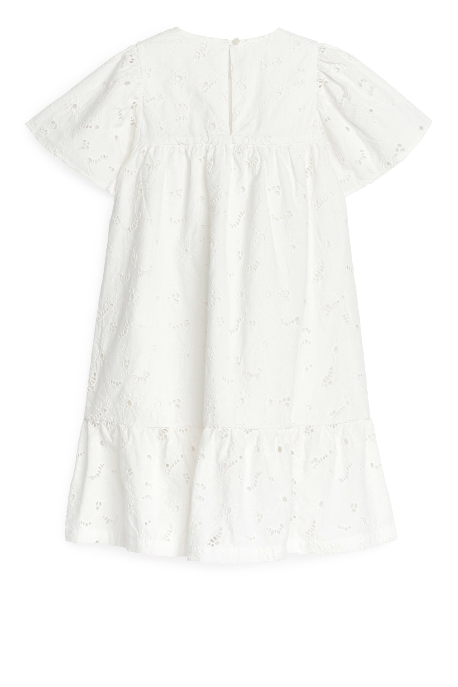 Broderie Anglaise Dress - White - 3