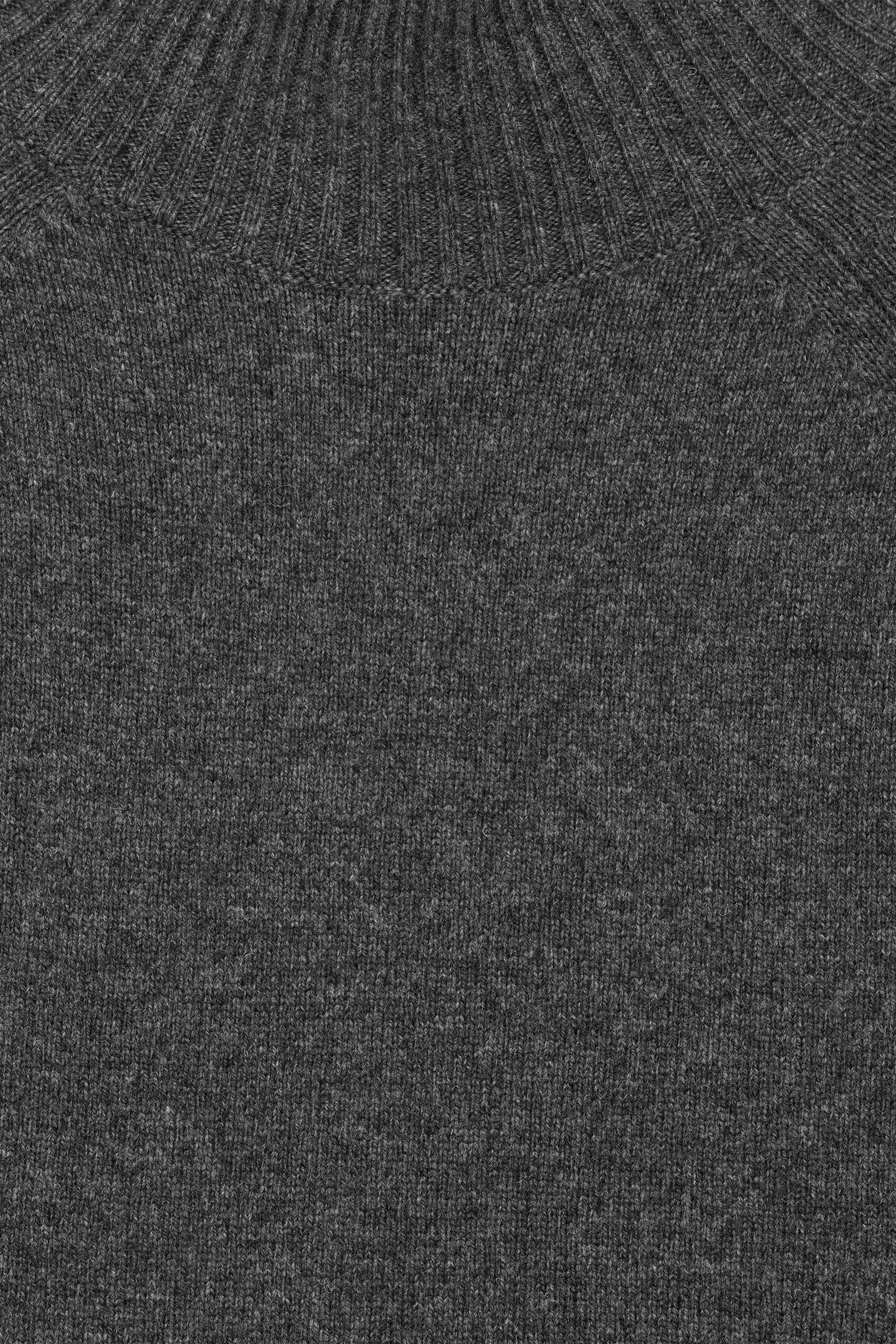 Maglione a collo alto in lana - Grigio scuro mélange/Nero - 3