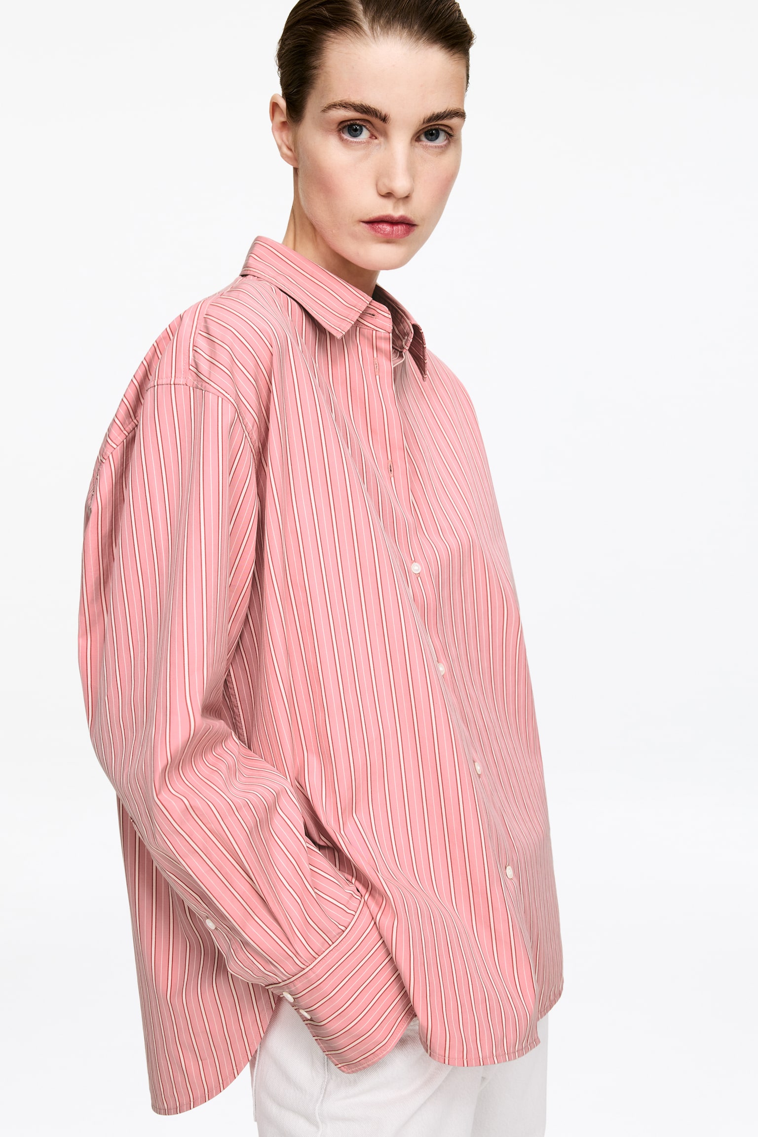 Baumwollhemd - Rosa/Weiß - 4