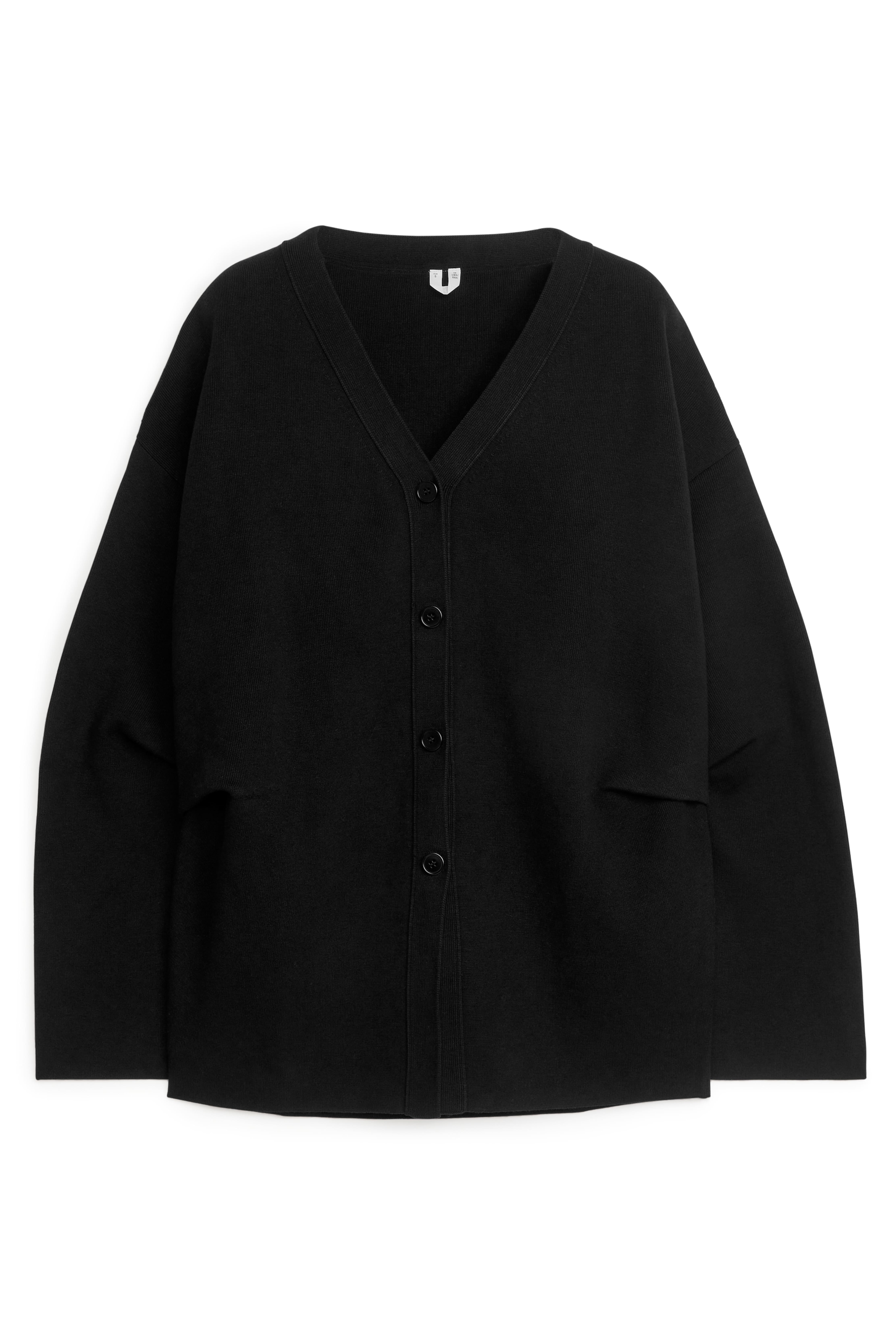 Pleat Detail Cardigan Black Ladies H M GB