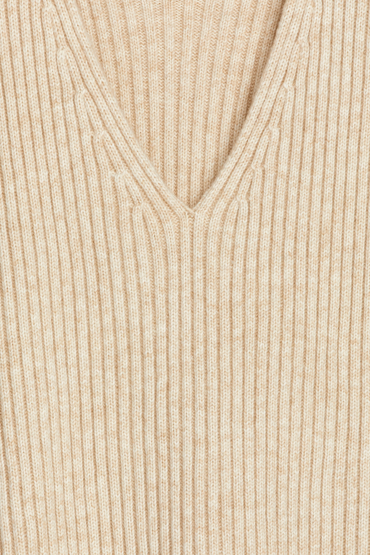 Relaxed Rib-Knit Vest - Light Beige - 6