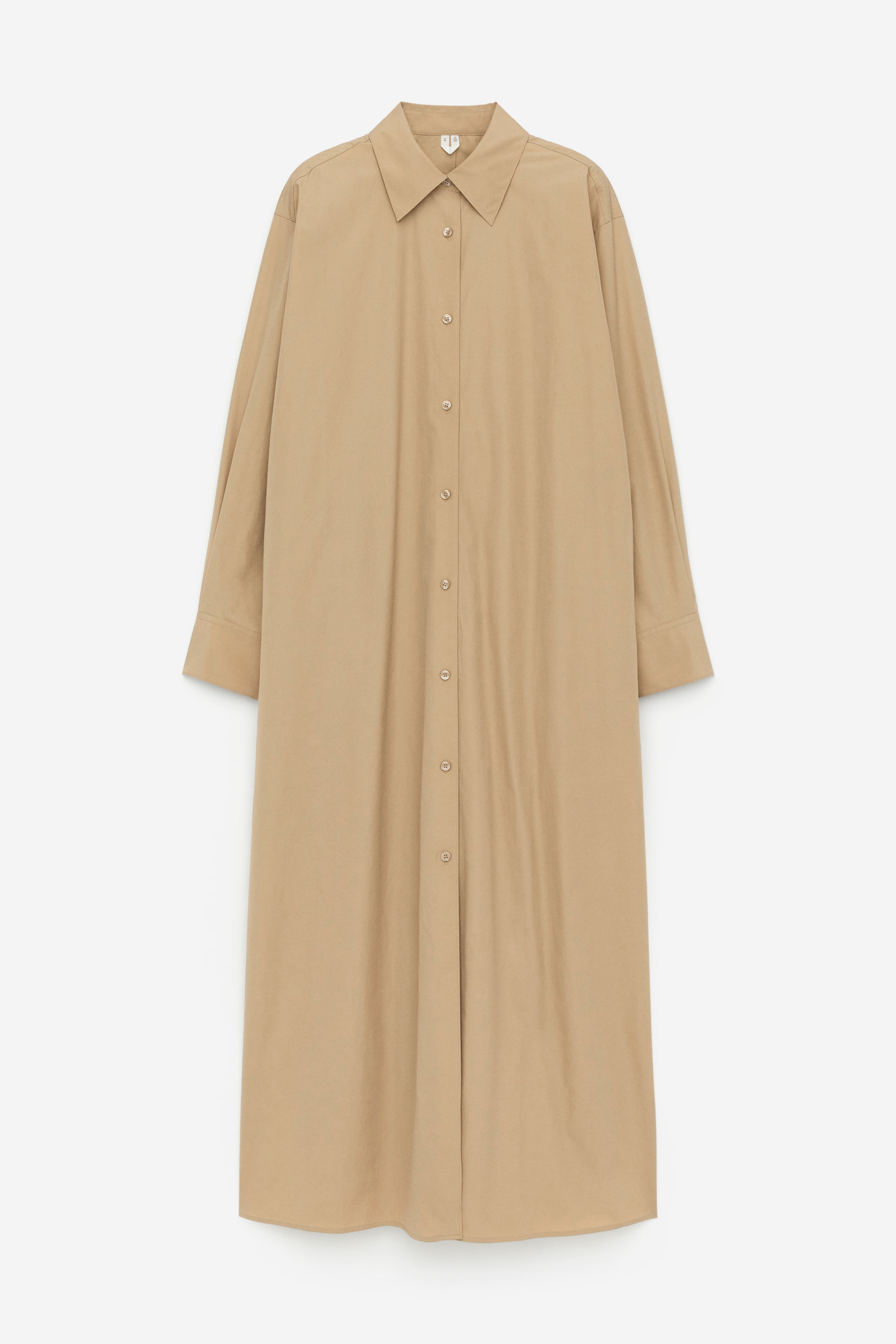 Oversize-Hemdkleid - Beige