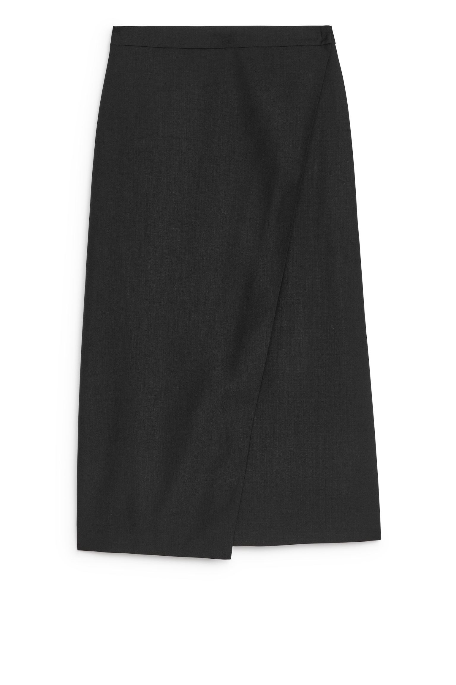 Pencil Wrap Skirt - Black - 2