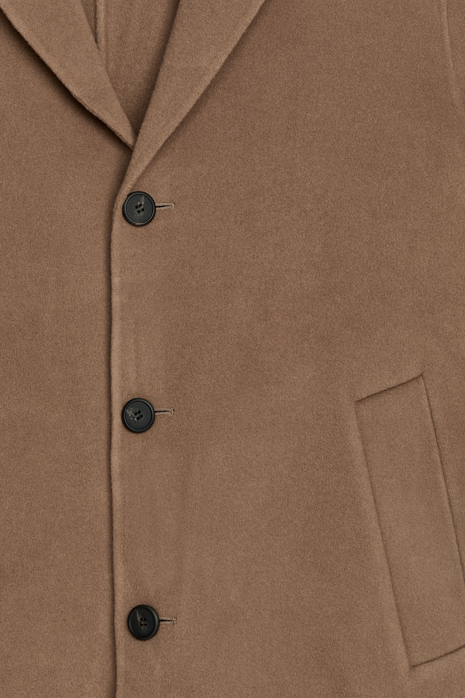 Relaxed Wool Topcoat - Camel/Black - 4