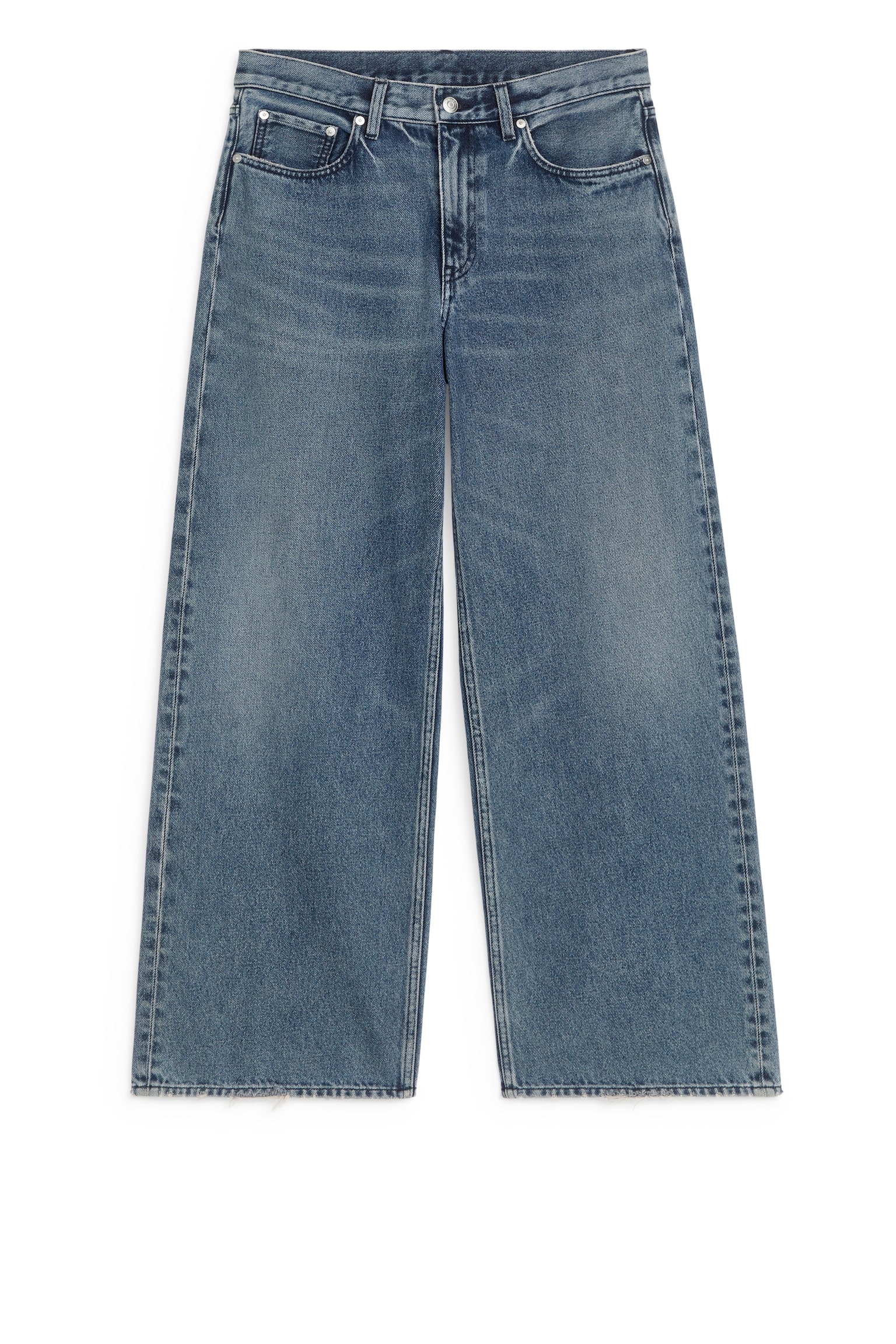 CLOUD Low Loose Jeans - Mid Blue/Mid Blue - 2