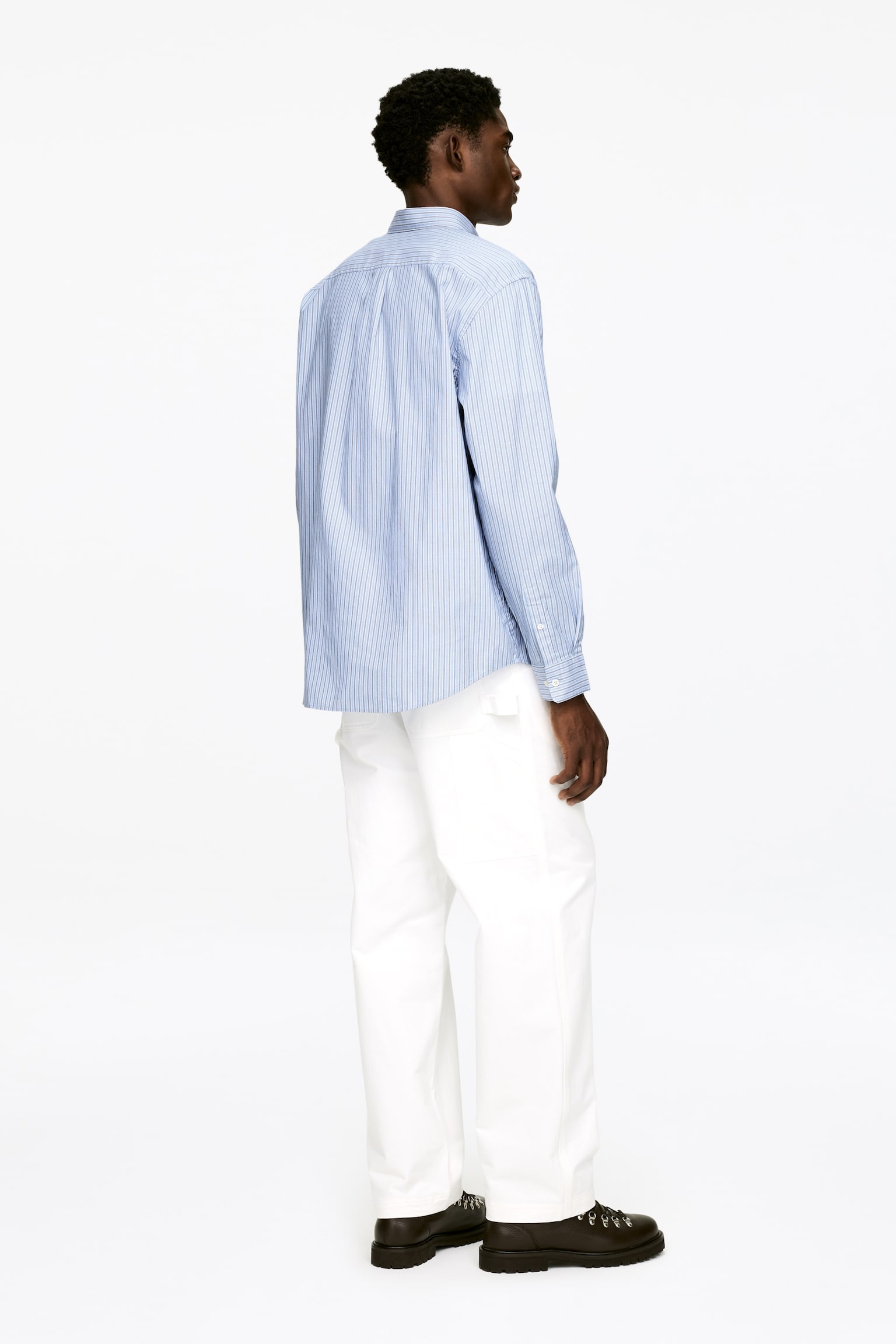 Lockeres Button-down-Hemd - Blau/Streifen - 4