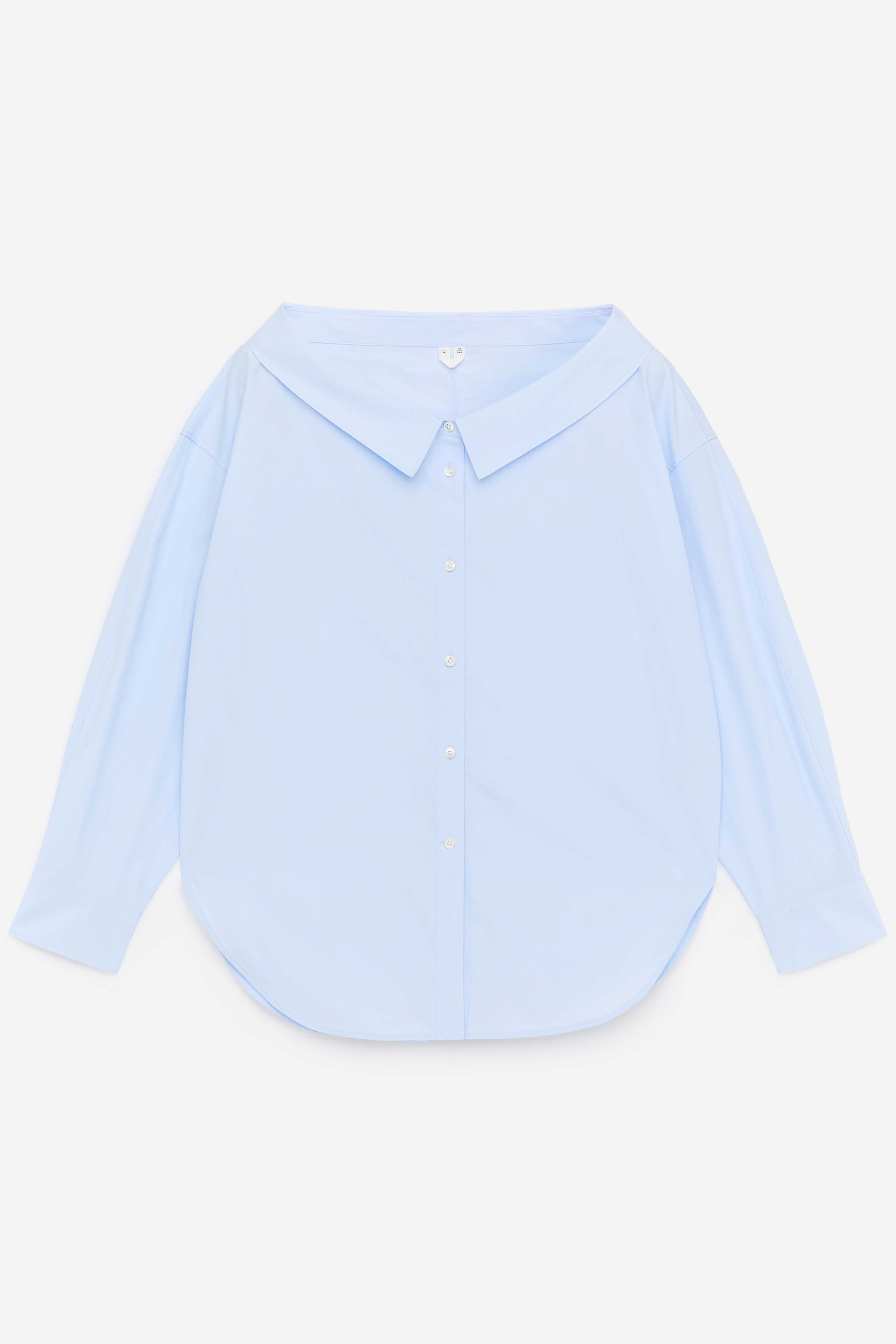Open-Neck Blouse - Blue