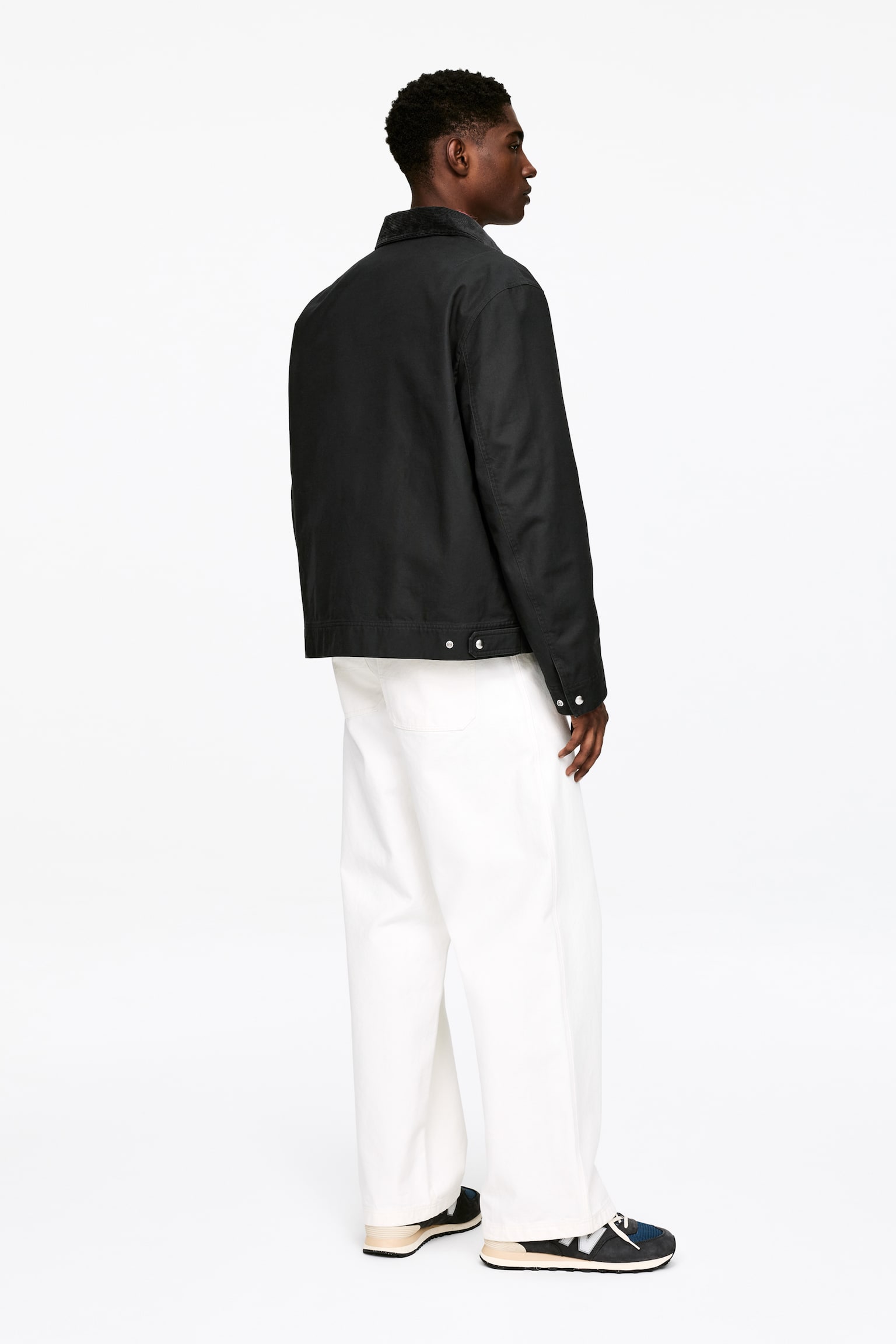 Jachetă din pânză de bumbac - Negru/Albastru închis - 7