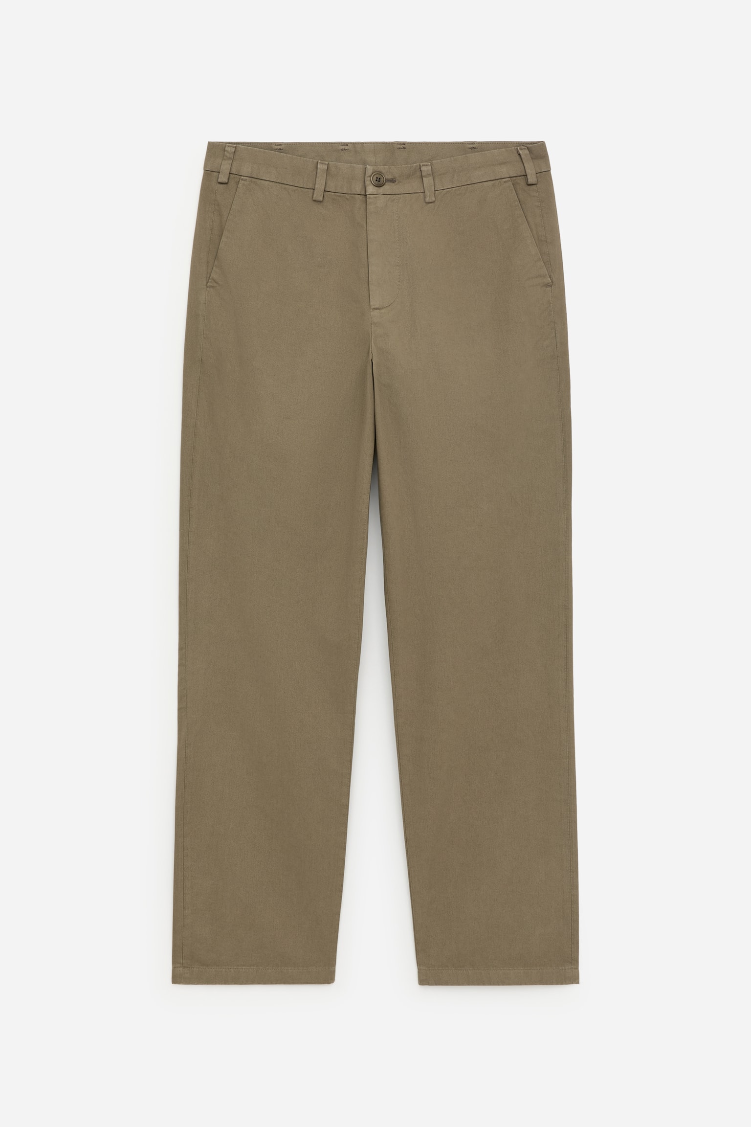 Rechte katoenen chino - Kakigroen/Donkerblauw/Taupe - 1