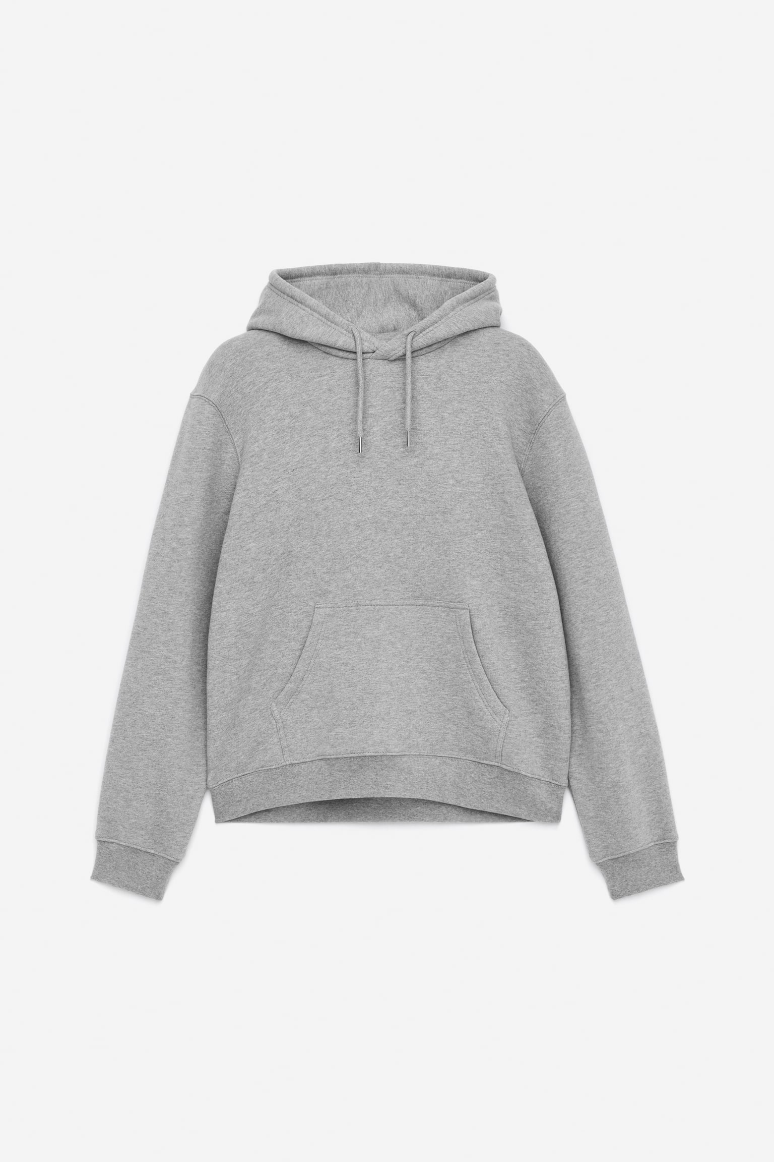 Sweatshirt mit Kapuze - Graumeliert/Rot - 2