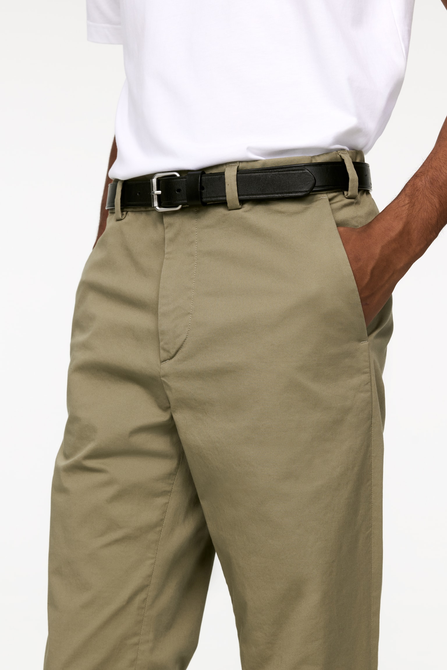 Slim Stretch Chinos - Khaki Green/Dark Blue/Black - 4