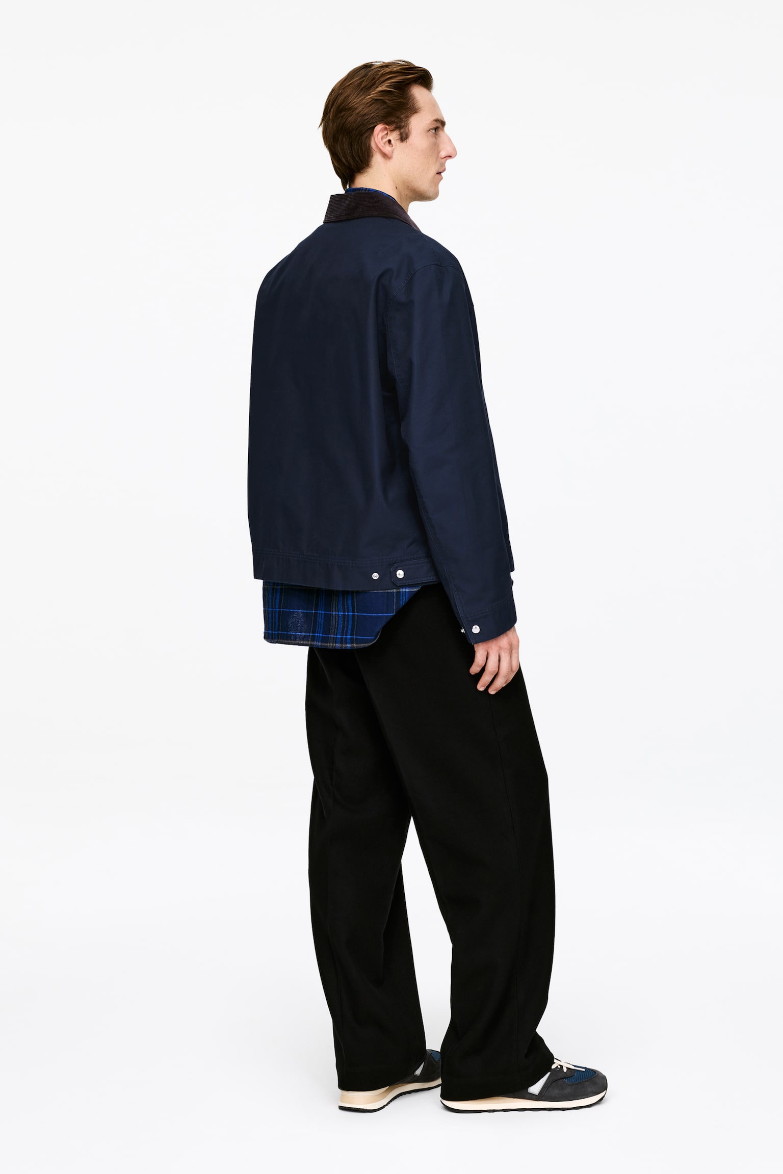 Jachetă din pânză de bumbac - Albastru închis/Negru - 7