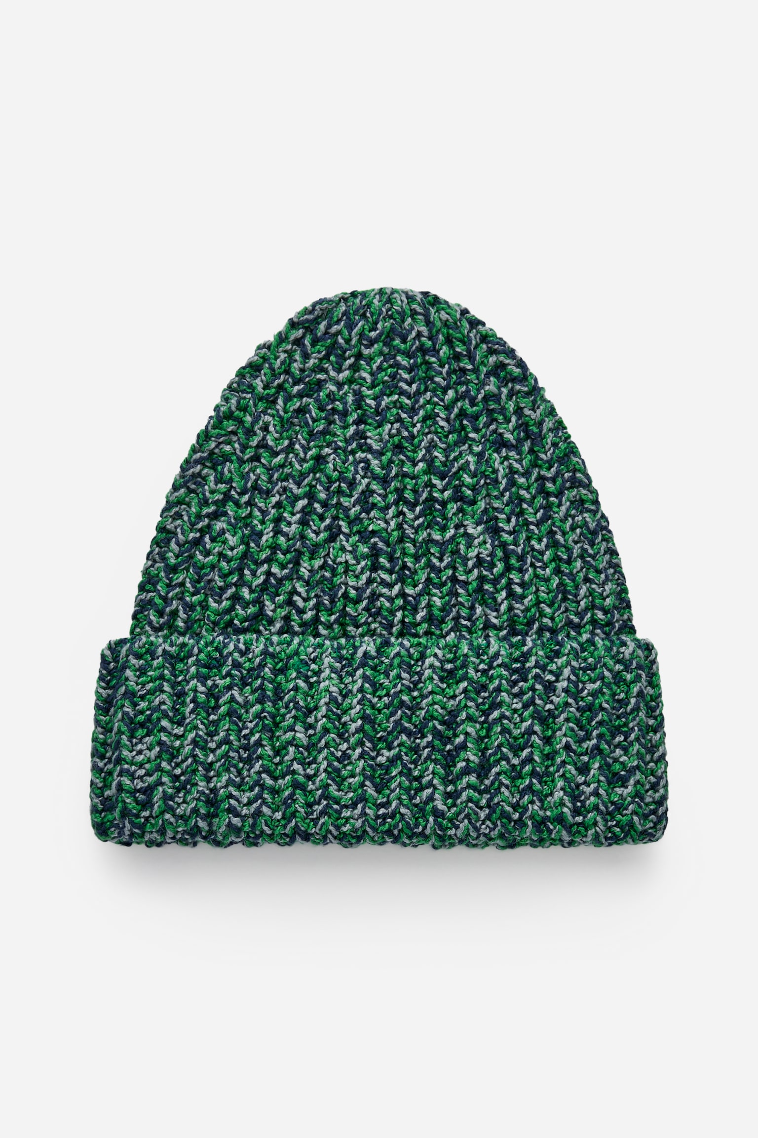 Marble-Knit Cotton Beanie - Blue/Green/White/Pink/Green - 1