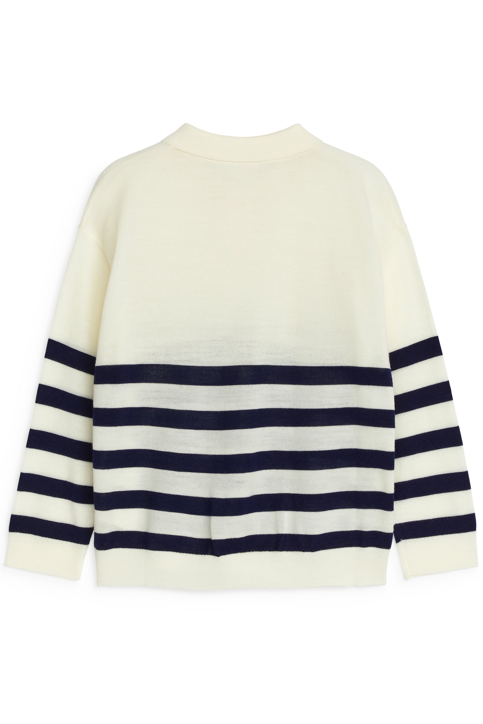 Polo Jumper - Off White/Blue - 2